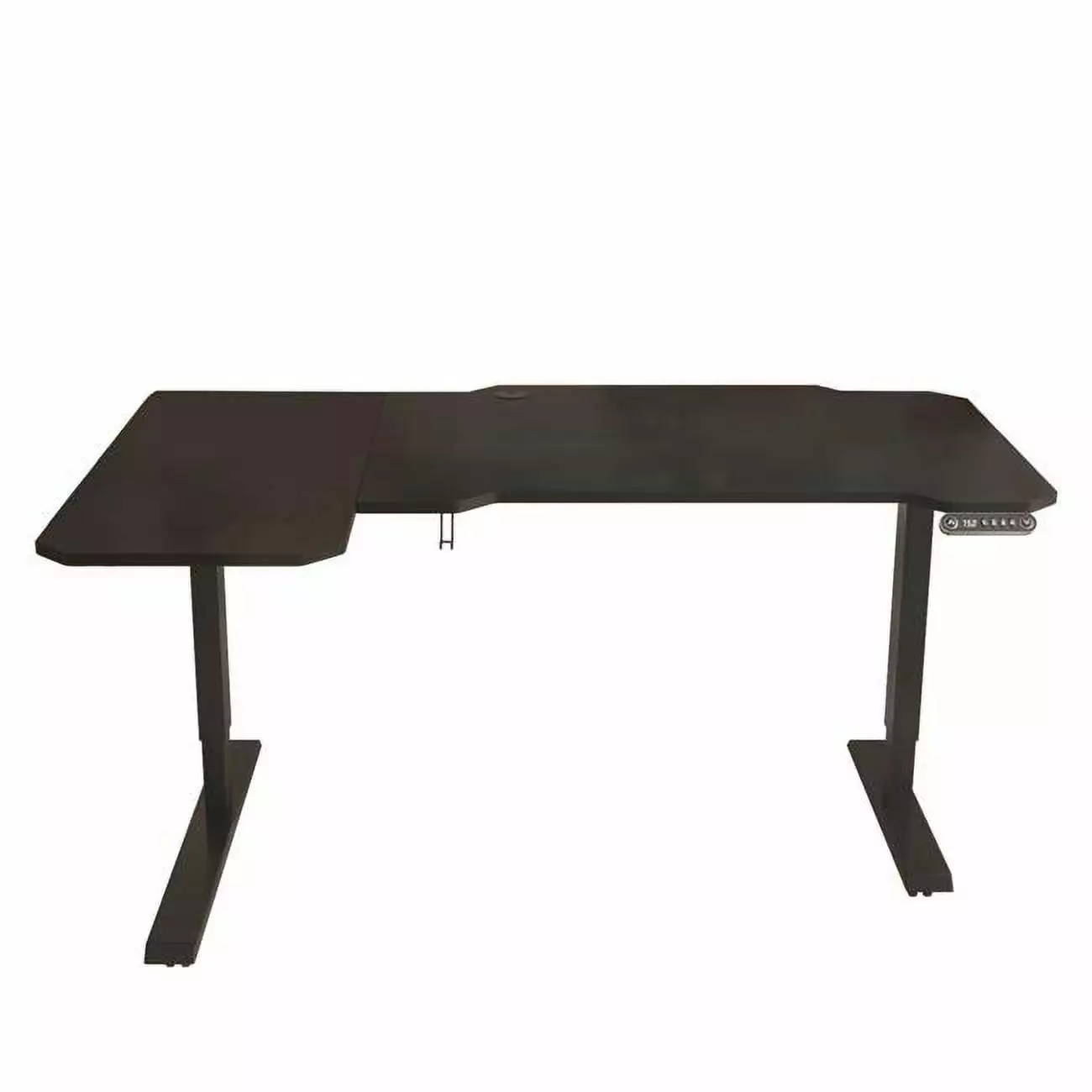 HomeRoots 59 Inch Adjustable Black L-Shape Standing Desk