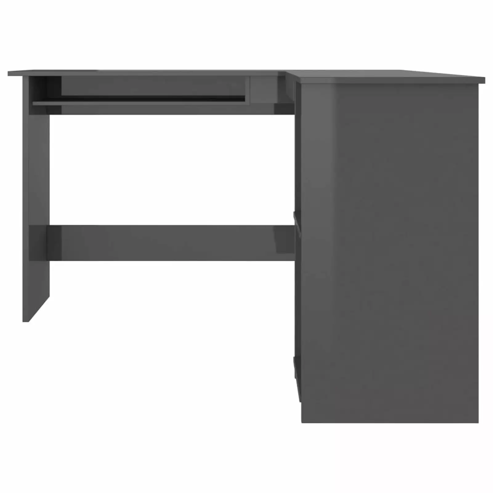 Irfora L-Shaped Office Desk Shelves Metal Frame Wood Table Multiple Colors