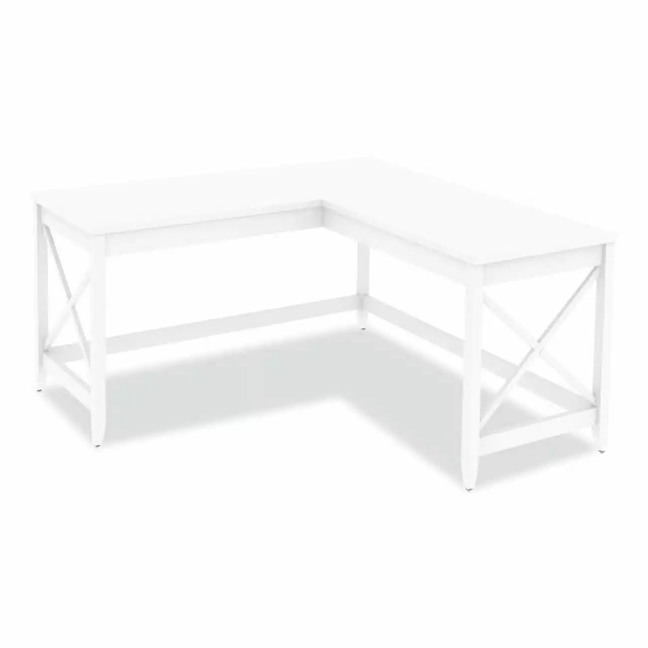 L-Shaped Farmhouse Desk 59 x 59 x 29.53 White Home Office Workstation Kd Muebles De Dormitorio
