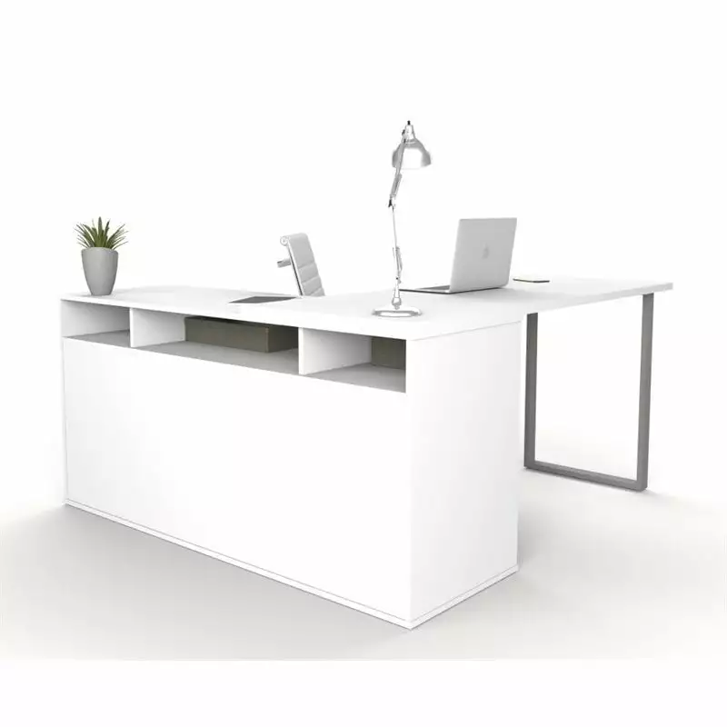 Kingfisher Lane L-Shaped Computer Desk Storage White - Home Office Furniture