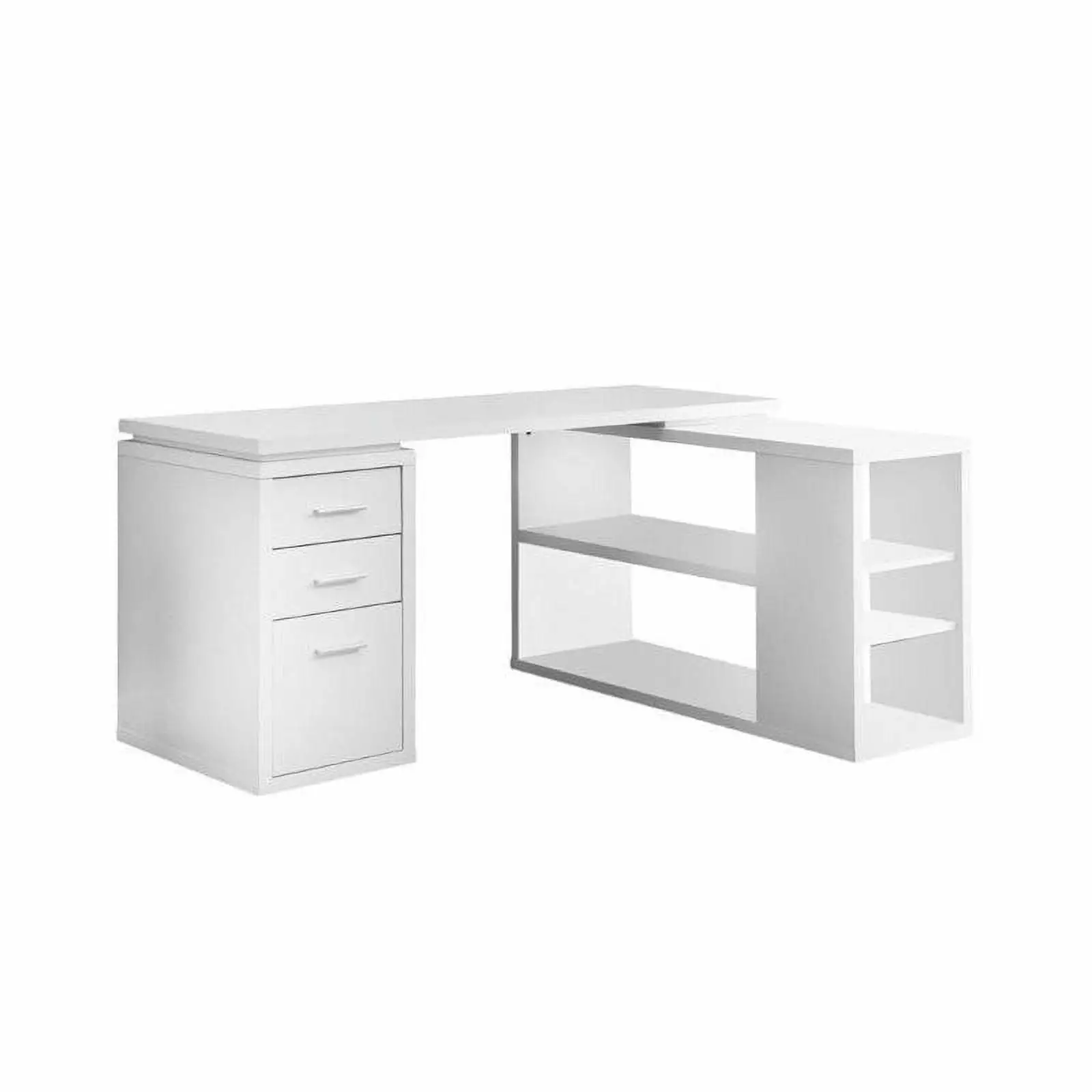 Kingfisher Lane L Shaped Computer Desk White - Space-Saving Corner Desk Home Office