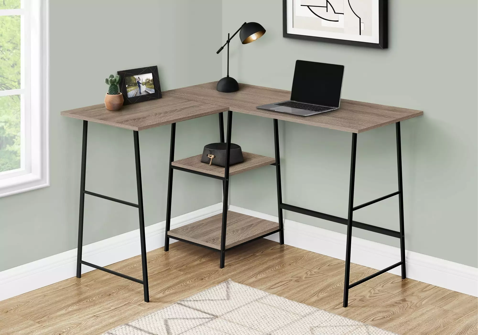Monarch Specialties Computer Desk Home Office Corner 48L L Shape Work Laptop Brown Laminate
