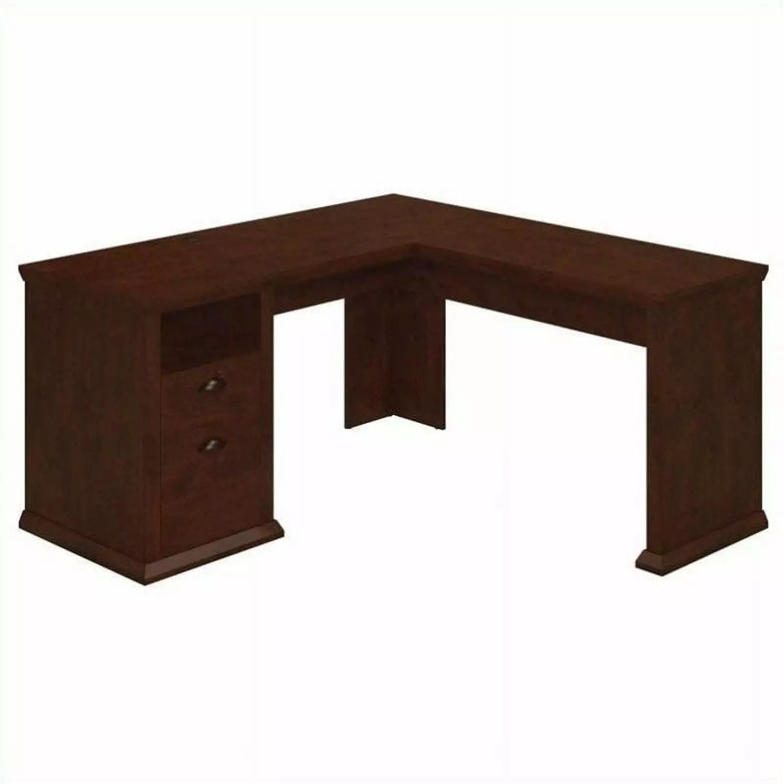 Scranton & Co 60W L-Desk Antique Cherry - Sturdy Wooden Corner Desk Home Office