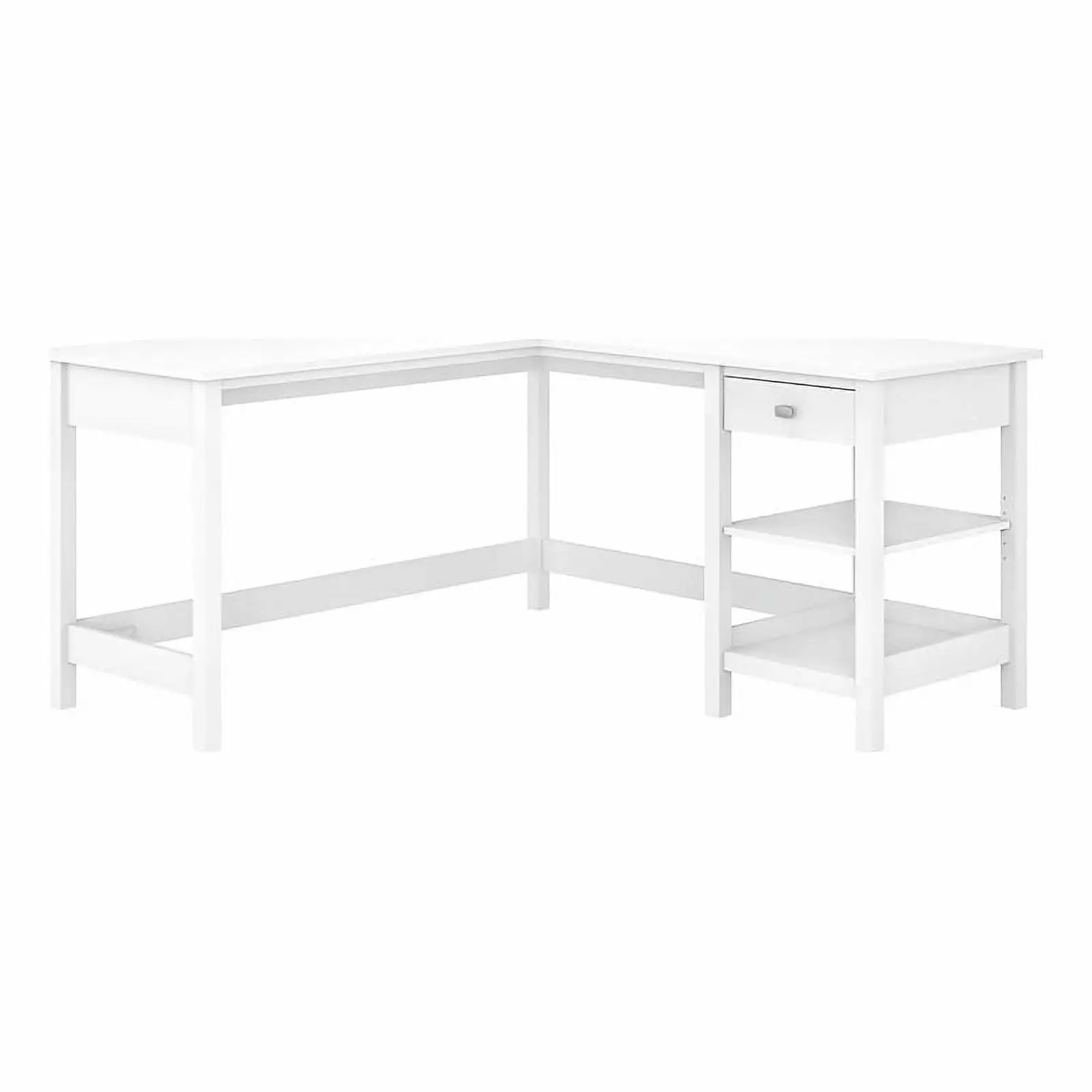 Scranton & Co 60 Contemporary Engineered Wood L-Shaped Computer Desk White