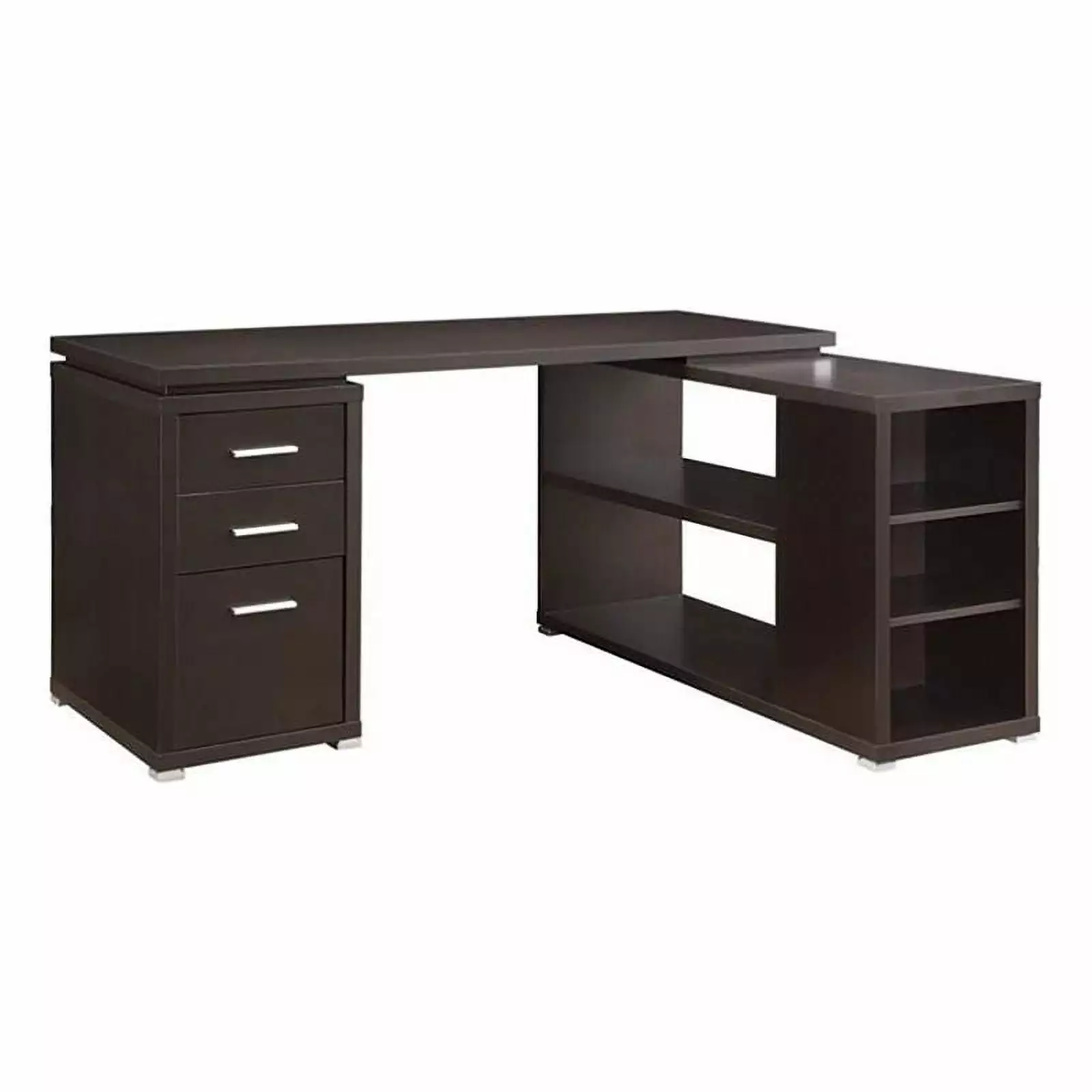 Scranton & Co Contemporary Wood L-Shaped Writing Desk Cappuccino Home Office
