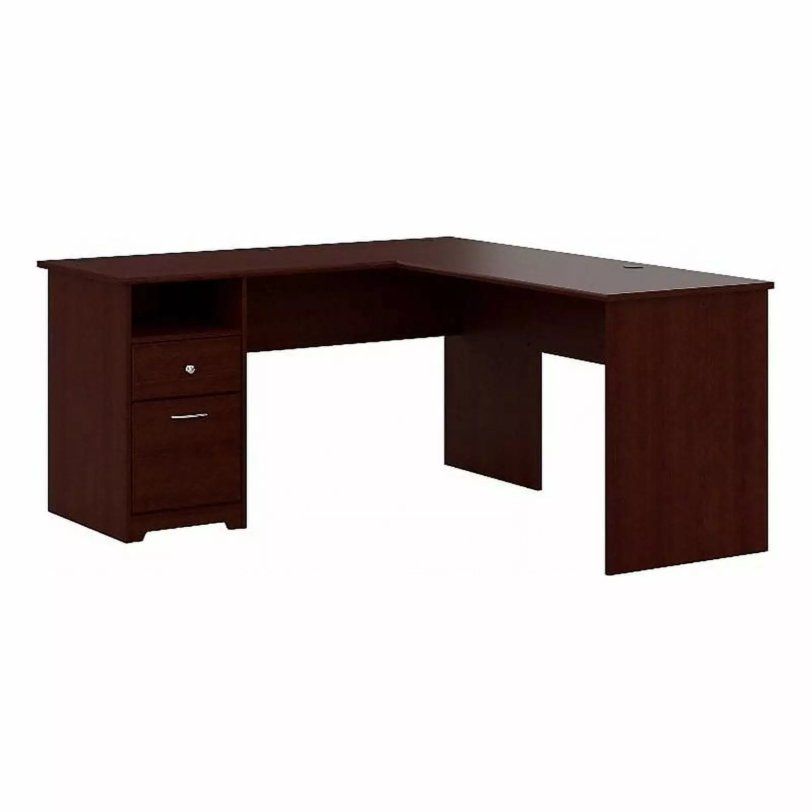 Scranton & Co 60 Contemporary Wood L Shaped Computer Desk Harvest Cherry