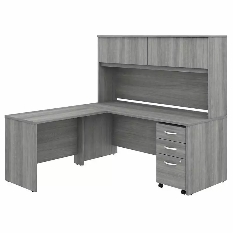 Scranton & Co Furniture 72W L Shaped Desk Hutch and File Cabinet