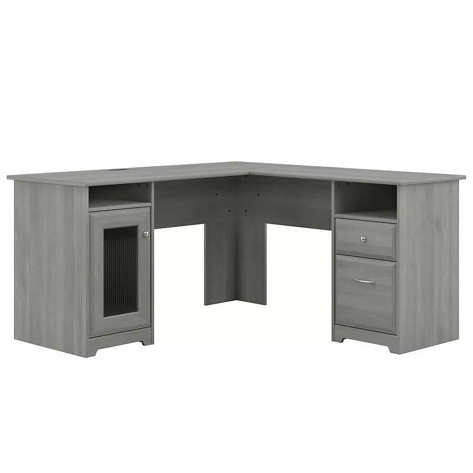 Scranton & Co Furniture Cabot 60W L Shaped Computer Desk Modern Gray - Space-Saving Office Desk