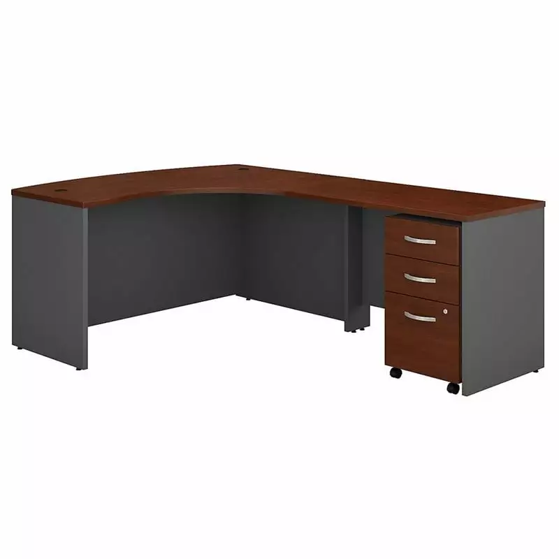 Scranton & Co 60 Right 3 Drawer L Desk Hansen Cherry - Engineered Wood Office Desk