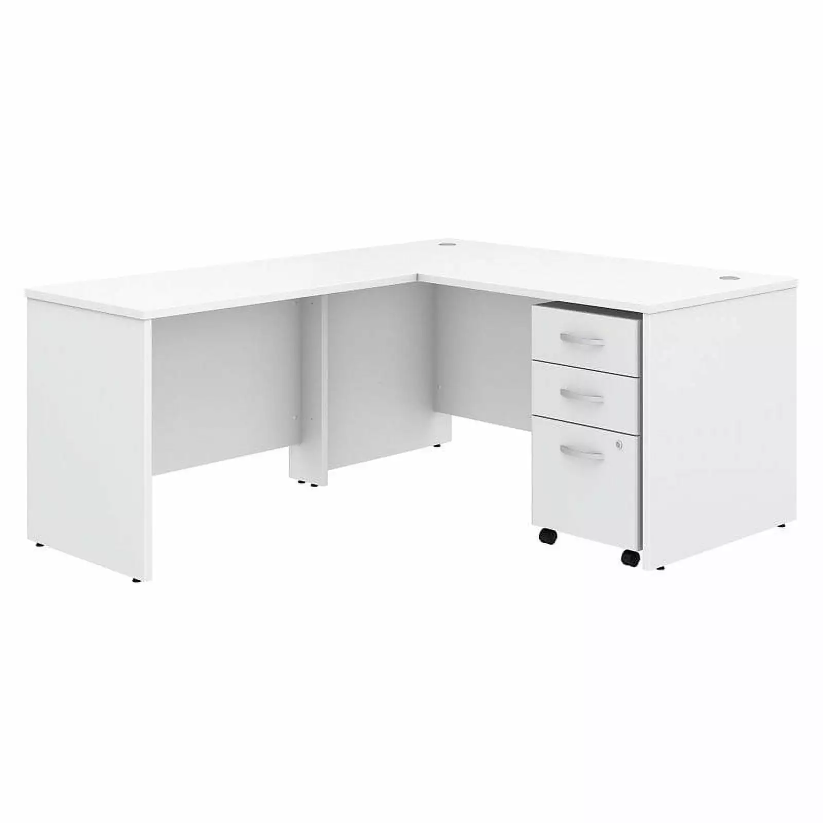 Scranton & Co 60 L Shaped Desk File Cabinet White