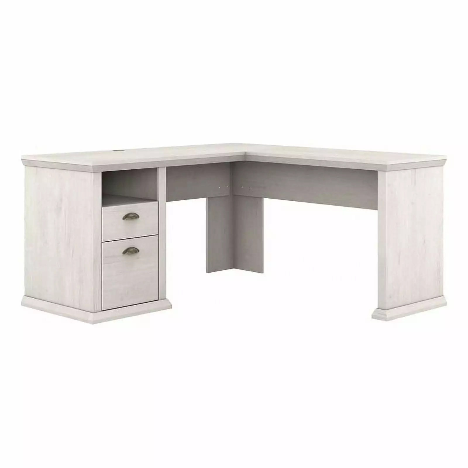 Scranton & Co 60 Transitional Engineered Wood L Shaped Desk Storage White