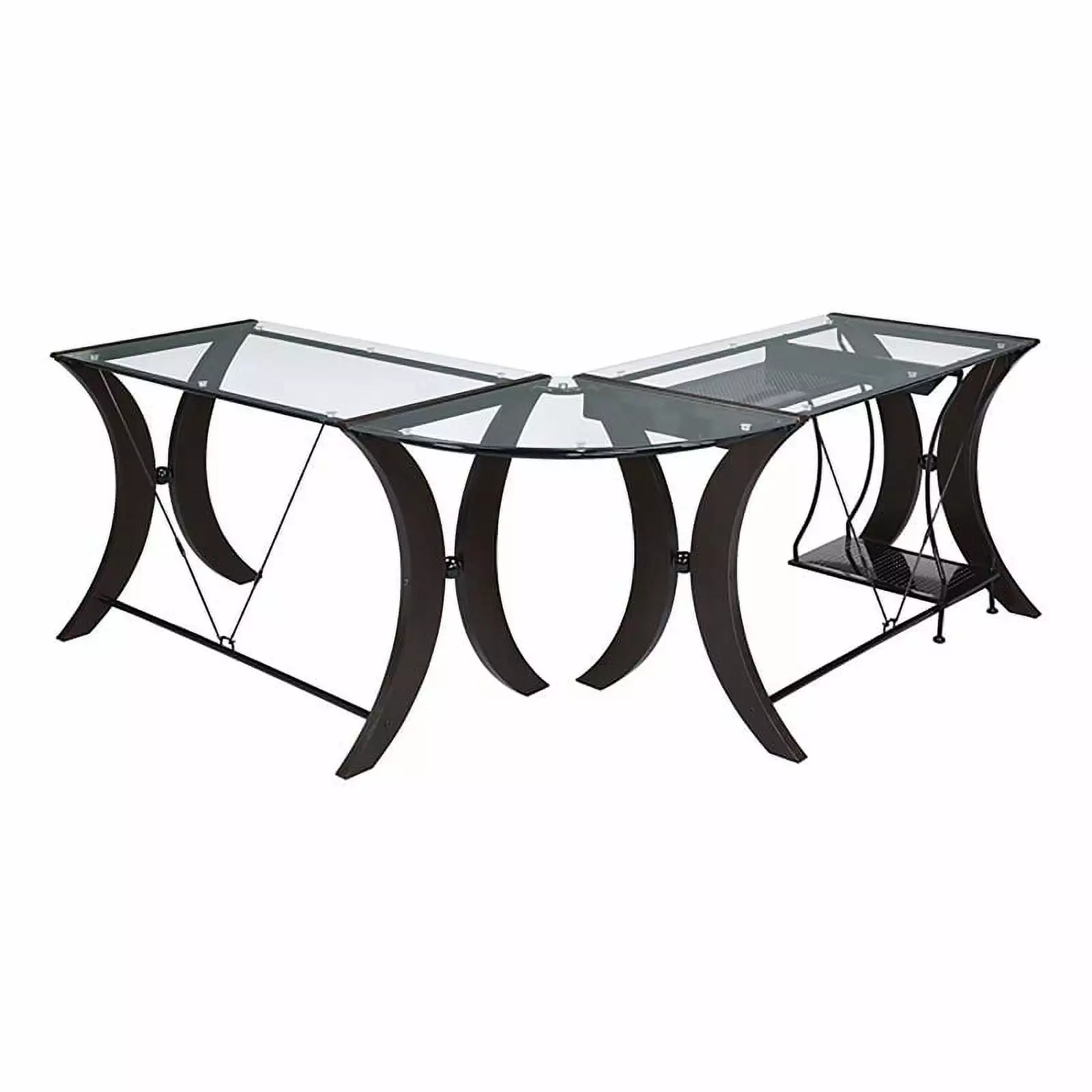 Stonecroft Furniture Contemporary Wood L-Shape Computer Desk Unit Cappuccino - Stylish Home Office Desk