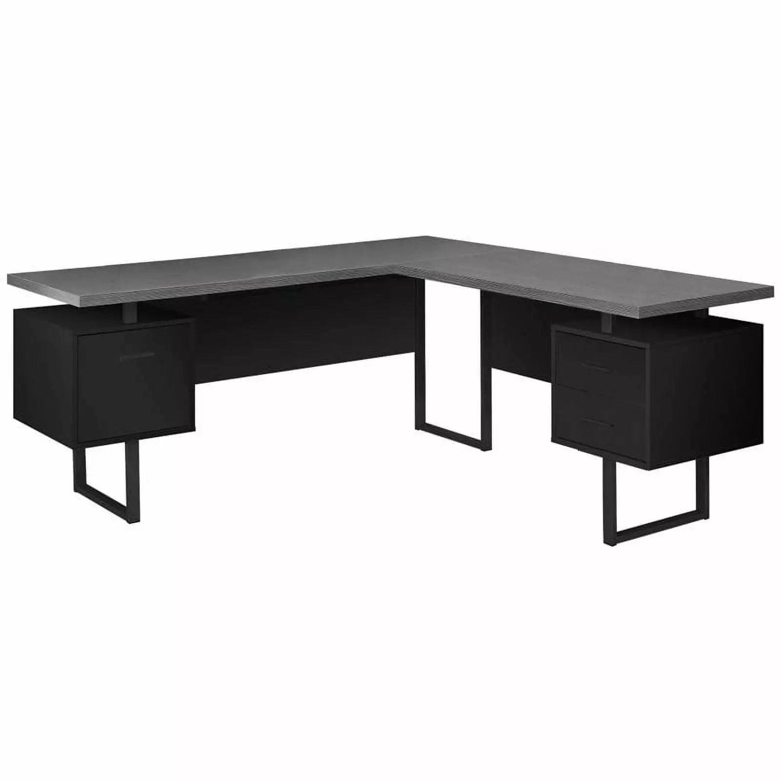 UrbanPro 70L L Shape Computer Desk Home Office Corner Workstation Metal Black