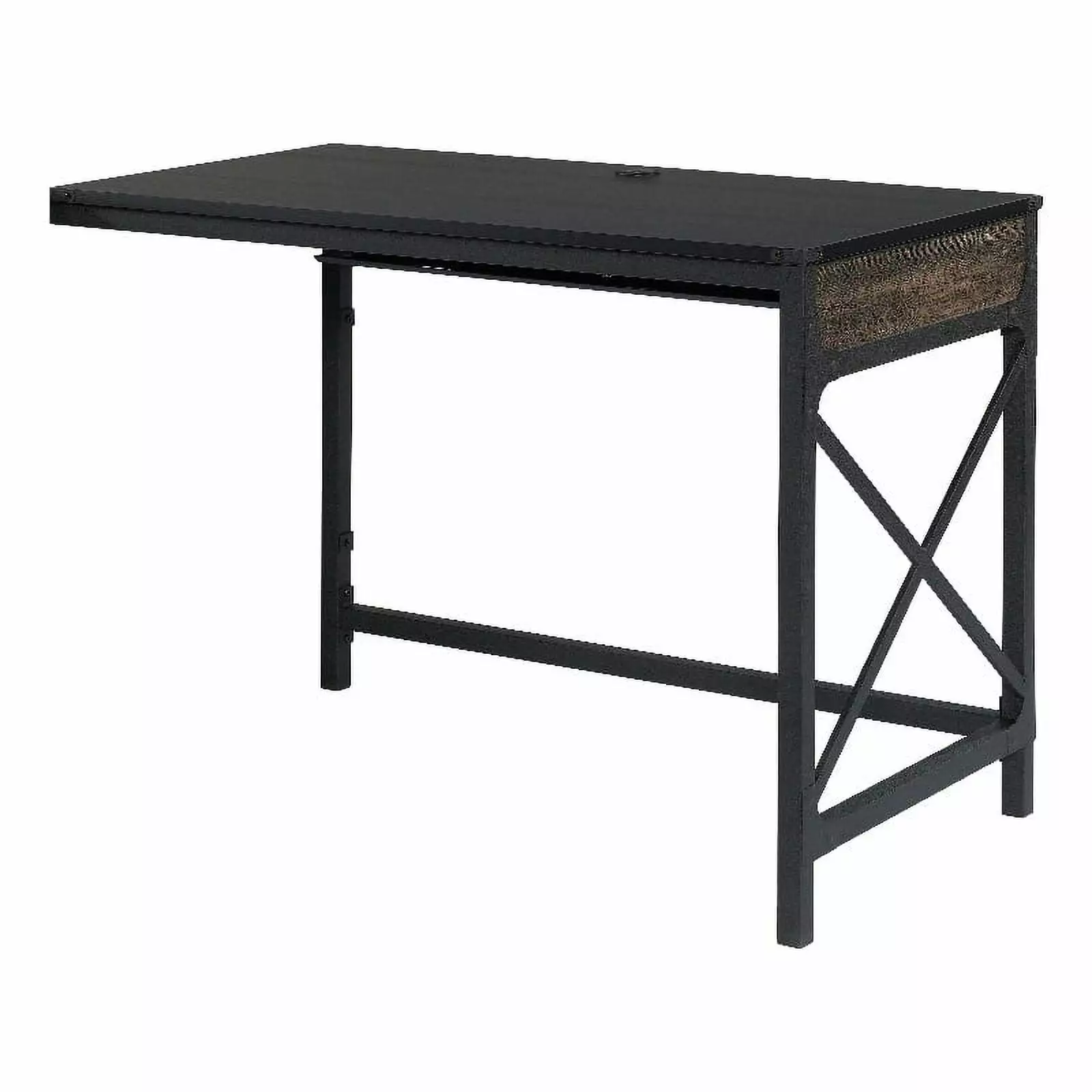 UrbanPro Carbon Oak Engineered Wood and Metal 42 Desk Return