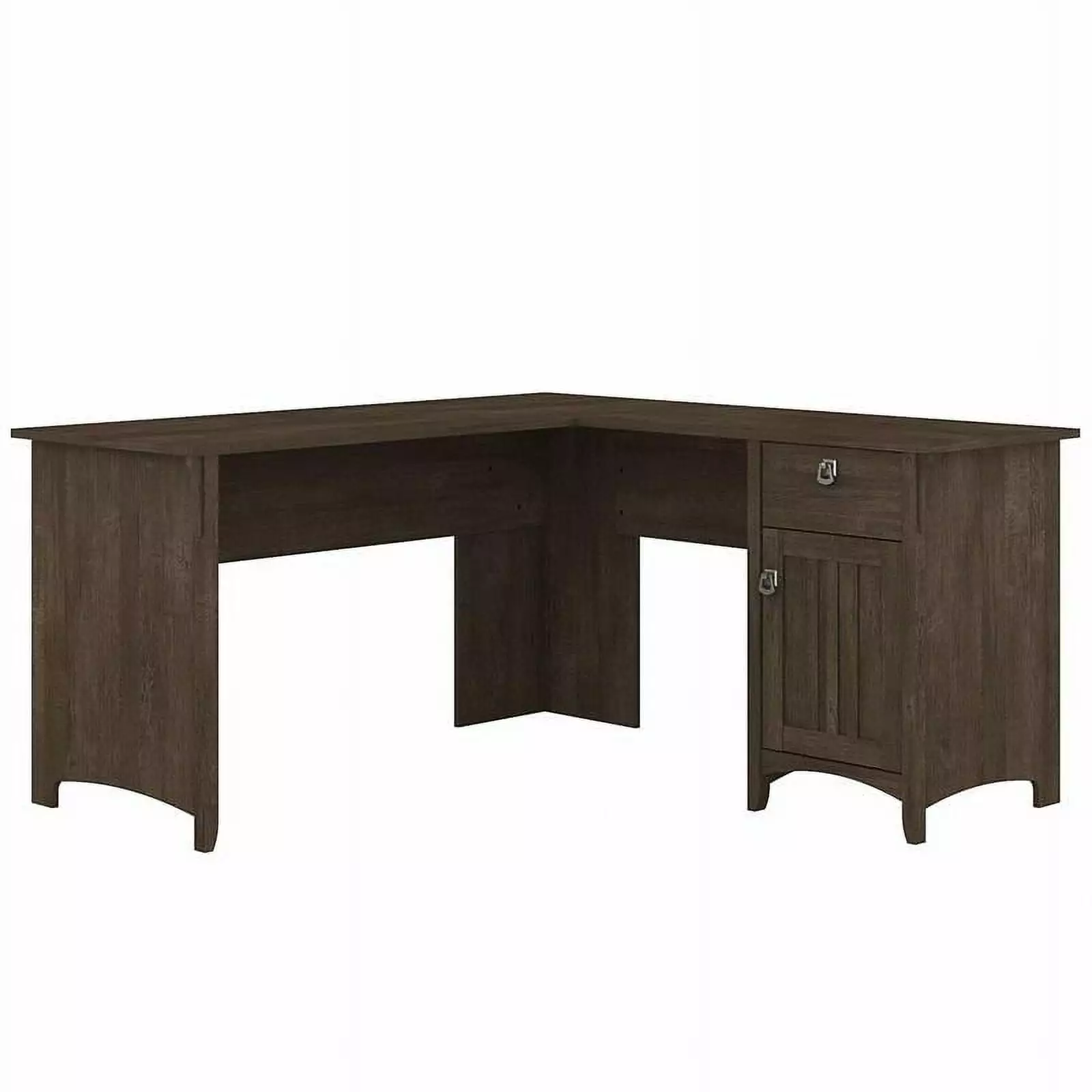 UrbanPro Contemporary 60W L Shaped Desk Storage Ash Brown - Stylish Corner Workstation