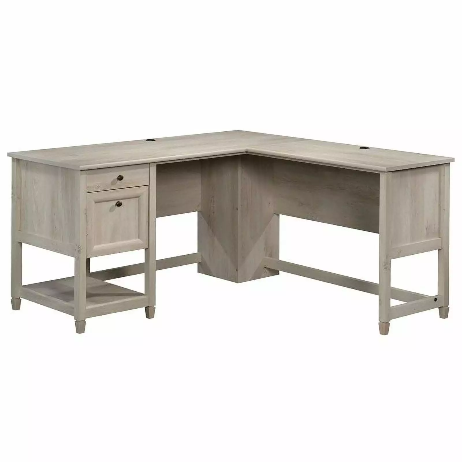 UrbanPro Engineered Wood L-Shaped Desk Chalked Chestnut Modern Corner Workstation