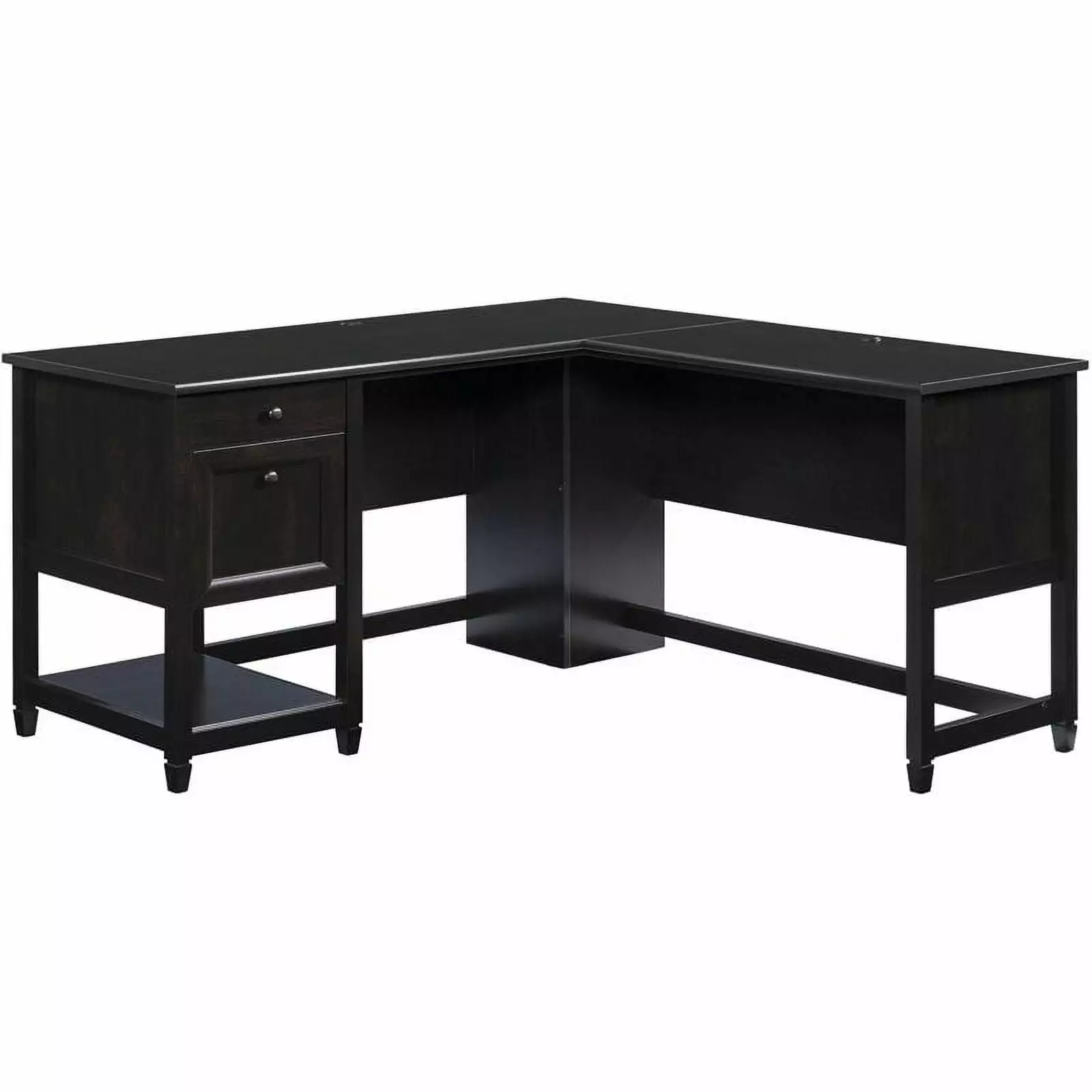 UrbanPro Modern Engineered Wood L-Shaped Desk Estate Black - Contemporary Home Office Desk