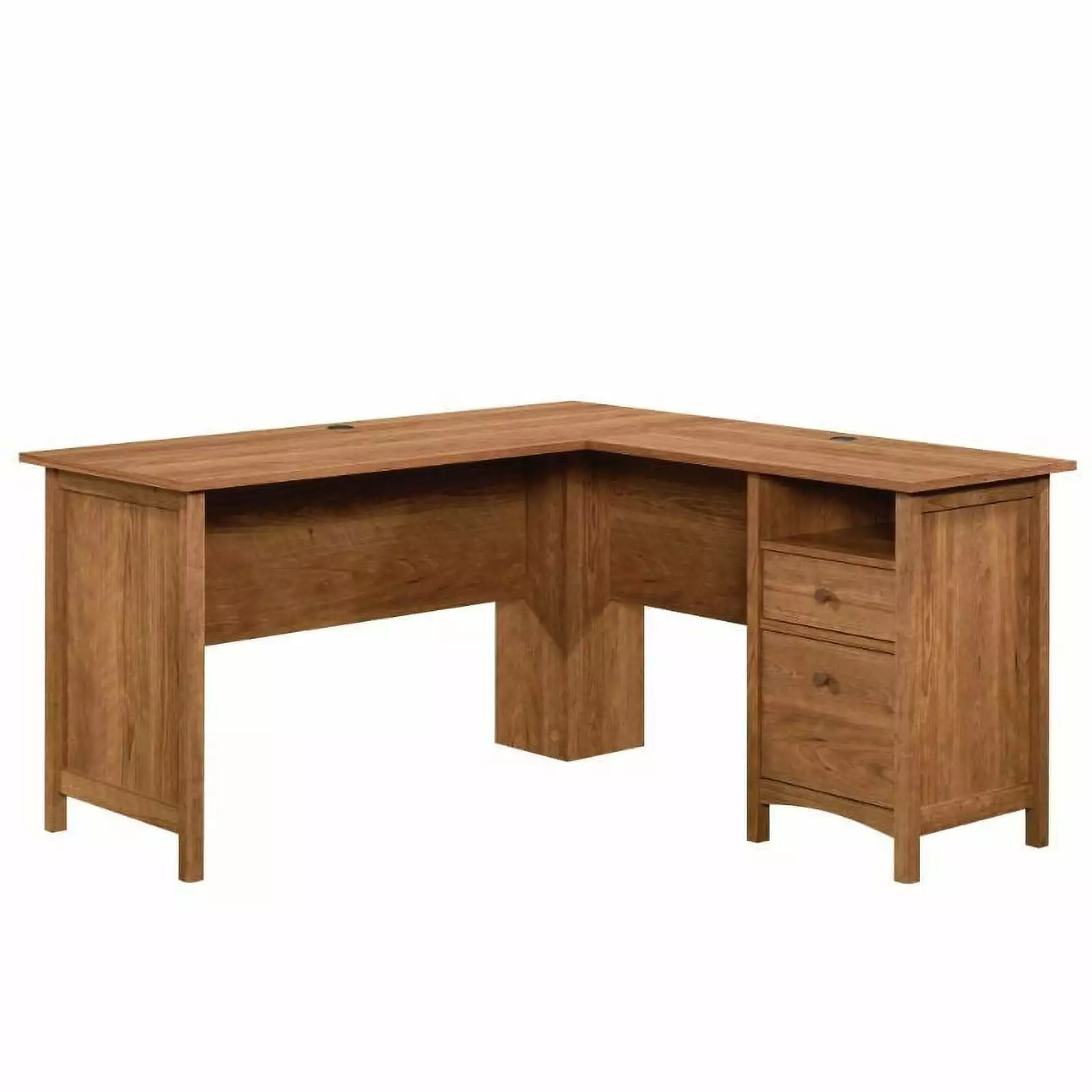 UrbanPro Traditional L-Desk Prairie Cherry Finish Engineered Wood Office Desk