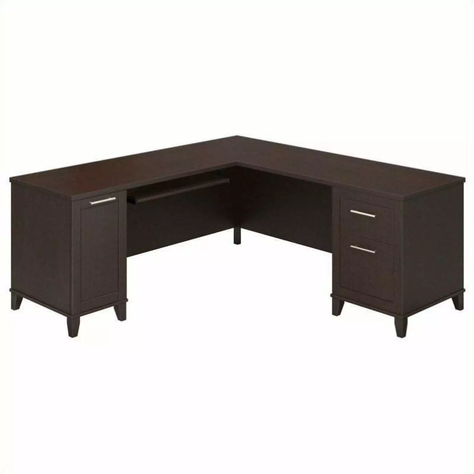 UrbanPro Transitional 72W L Shaped Desk Mocha Cherry - Spacious Home Office Desk