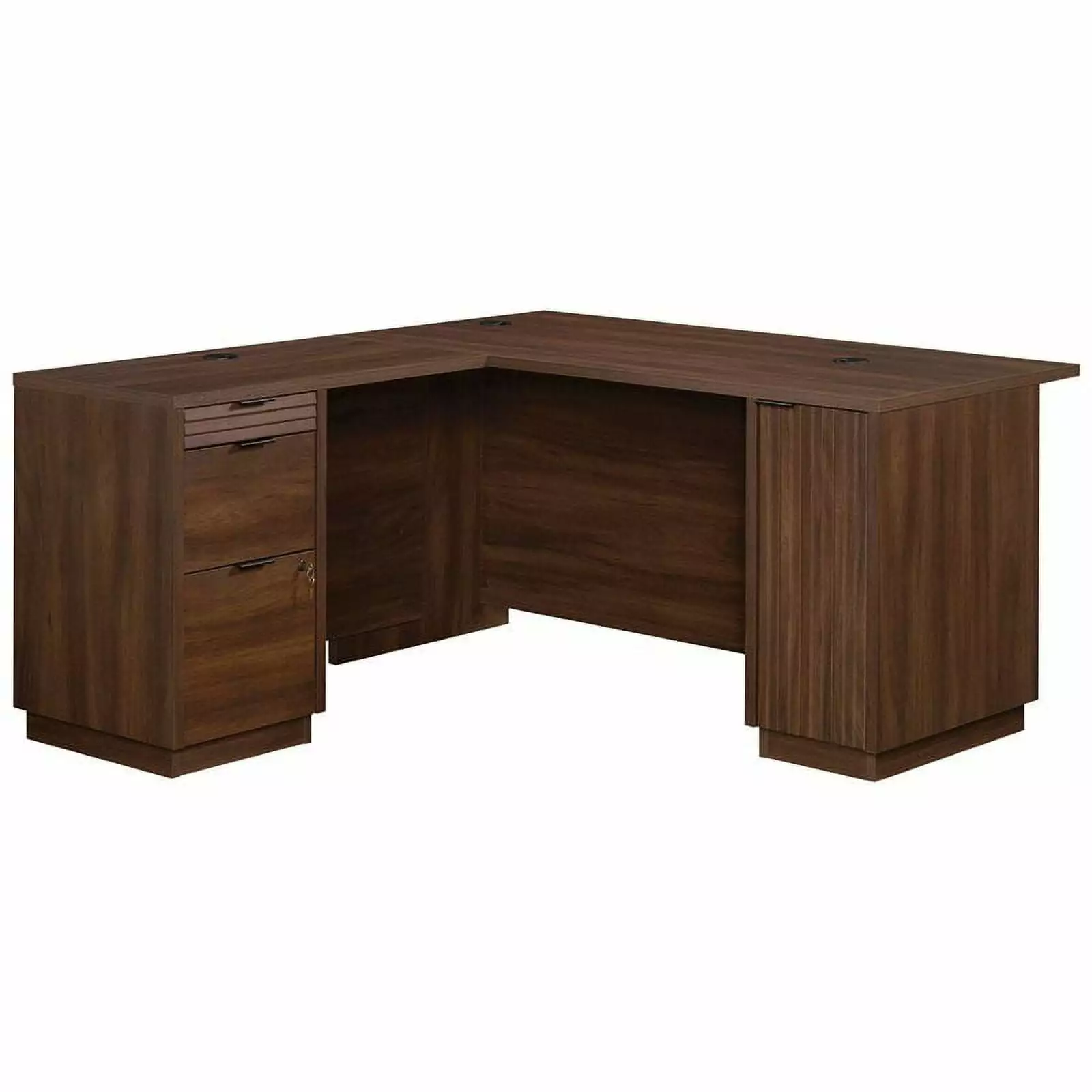 UrbanPro 60 Wooden L-Shaped Computer Desk Spiced Mahogany