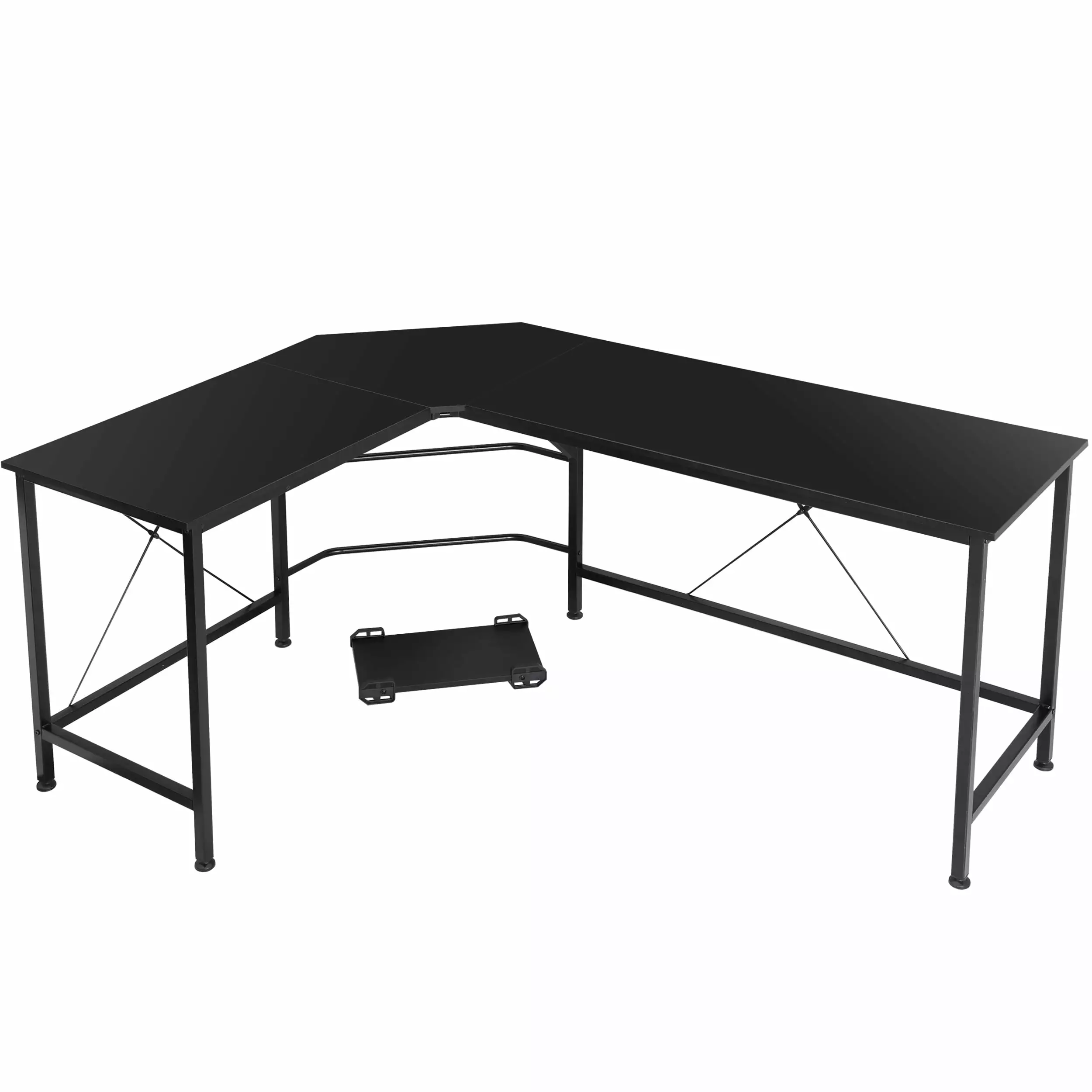 ZENY Home Office Corner Table L Shaped Desk PC Laptop Study Table Workstation Black