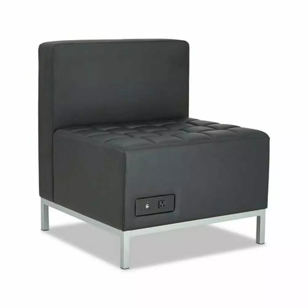 QUB Series Powered Armless L Sectional Sofa 26.38w x 26.38d x 30.5h Black Alera