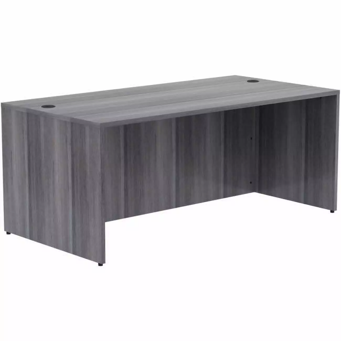 Lorell LLR69550 Weathered Charcoal L-Shaped Laminate Rectangular Desking - 72 x 36 x 29.5