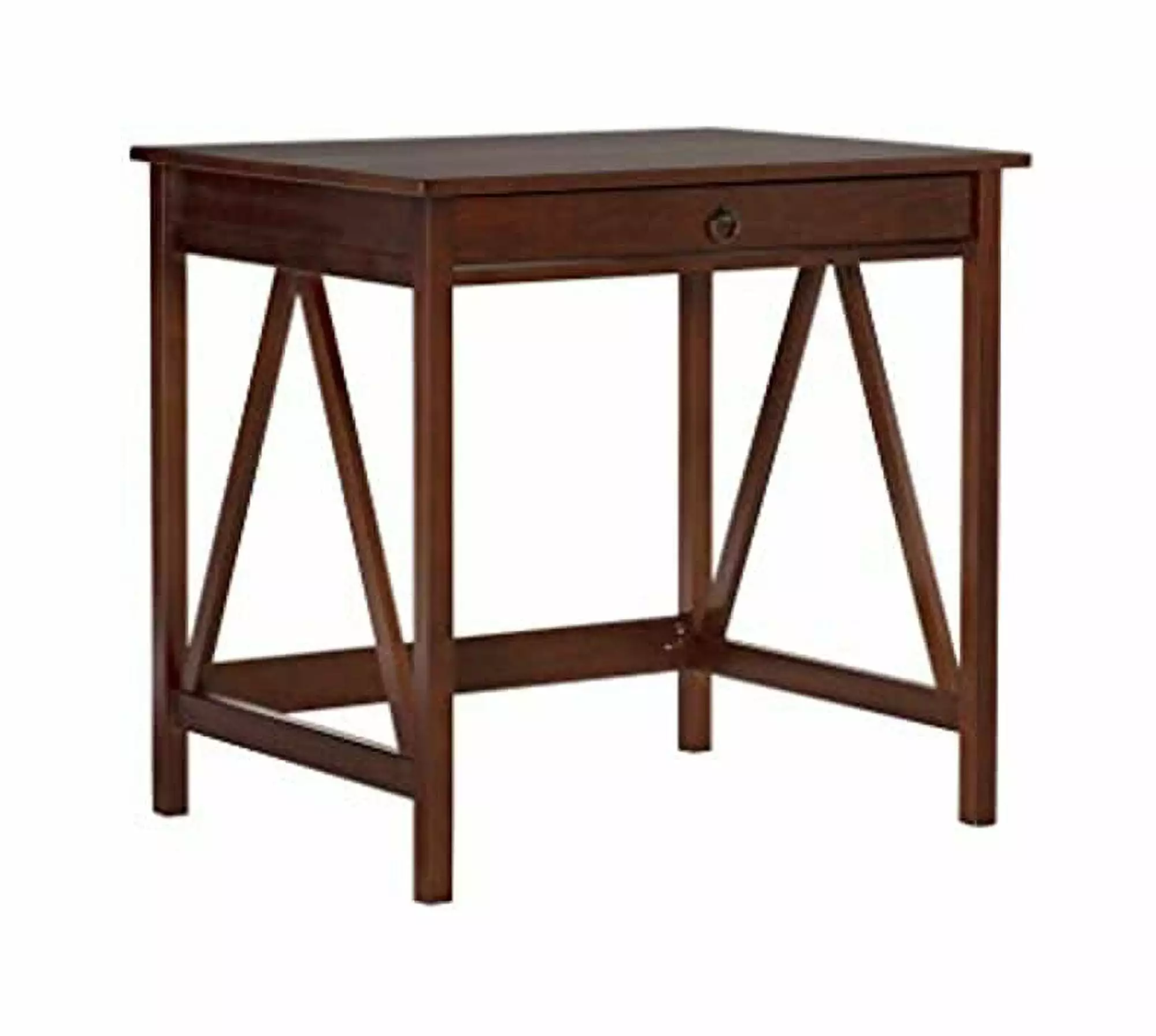Linon Home Decor Titian Laptop Desk Antique Tobacco Compact Workspaces