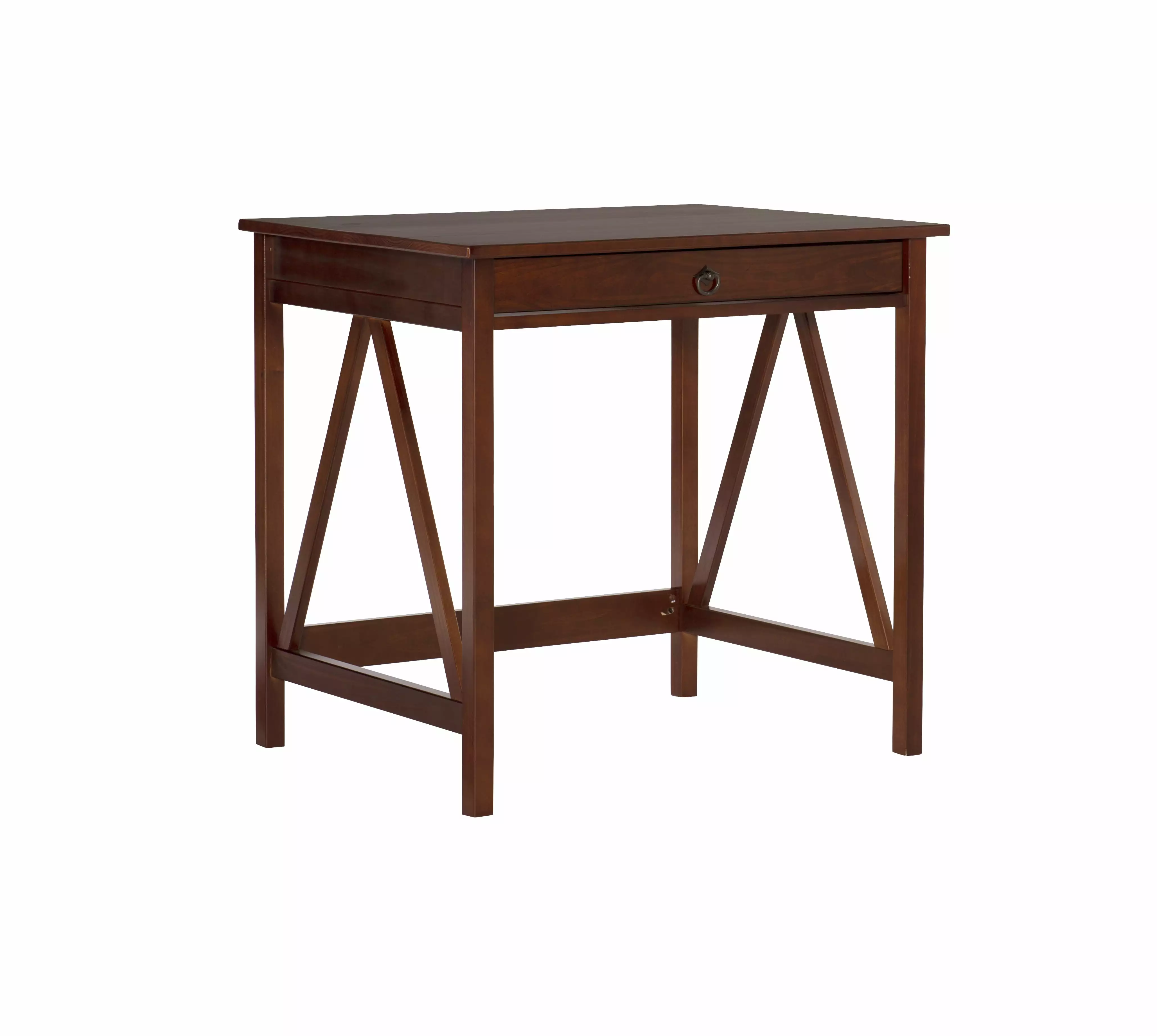 Linon Titian Rustic Laptop Desk Tobacco Finish Small Writing Desk