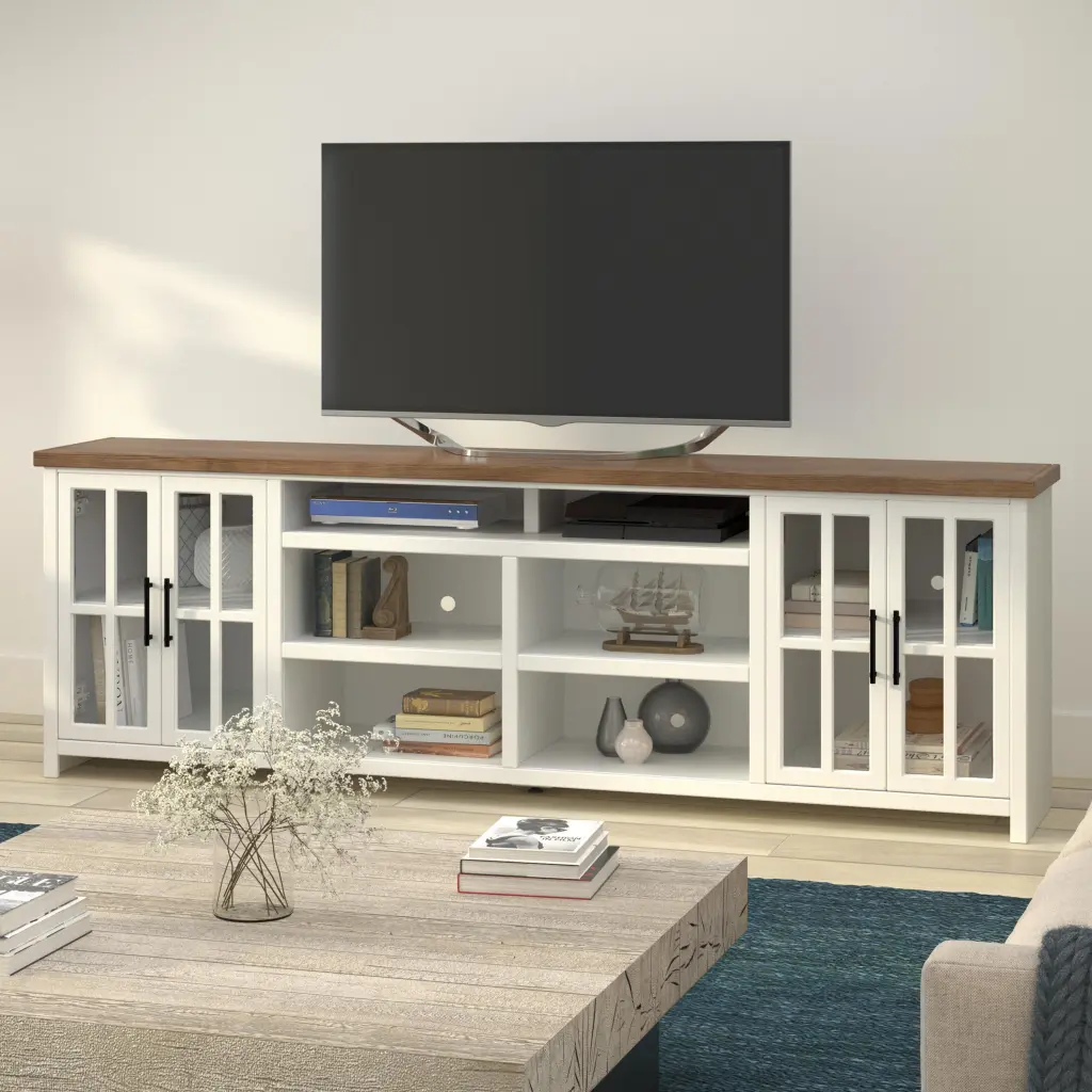 Hampton 96 Inch Tv Stand Console Tvs Up To 100 Inches No Assembly Required bridgevine home