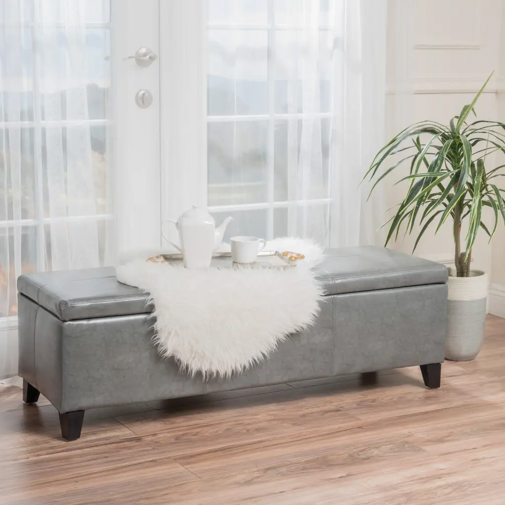 Glouster Storage Ottoman V2 Dark Grey PU nh-cloudhouse