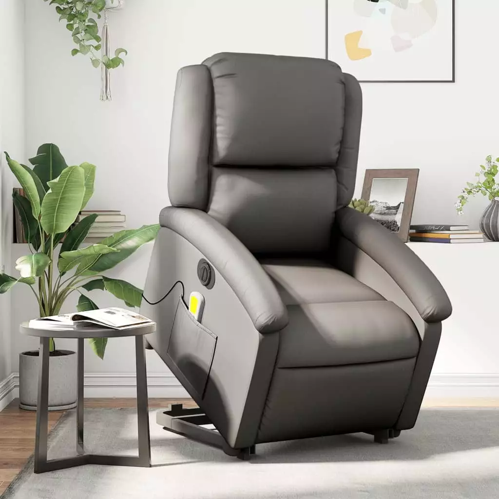 Andoer Real Leather Recliner Chair - Classic Design Living Room