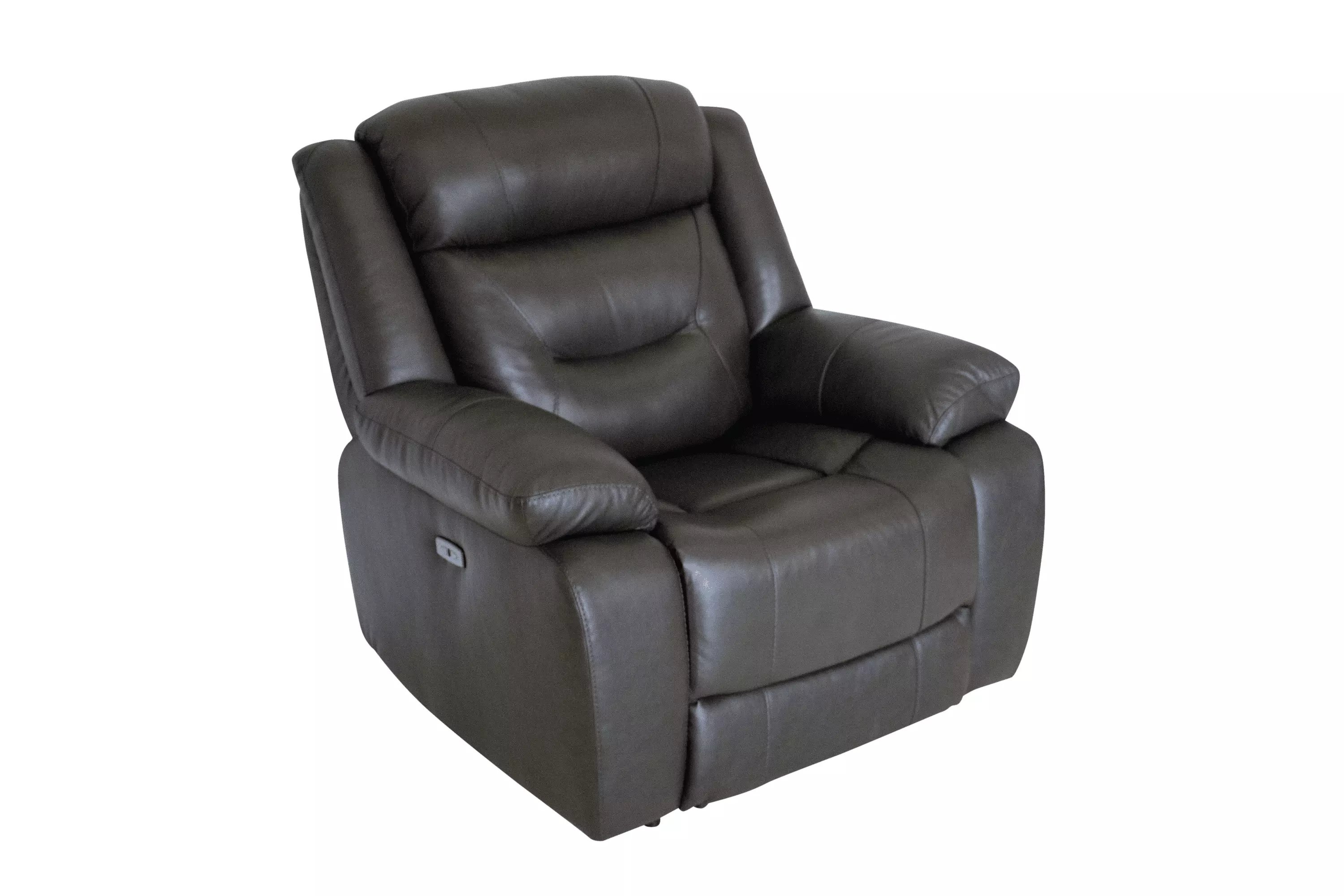 Shelton Gray Top Grain Leather Manual Recliner Elegant Living Room Go Green Woods