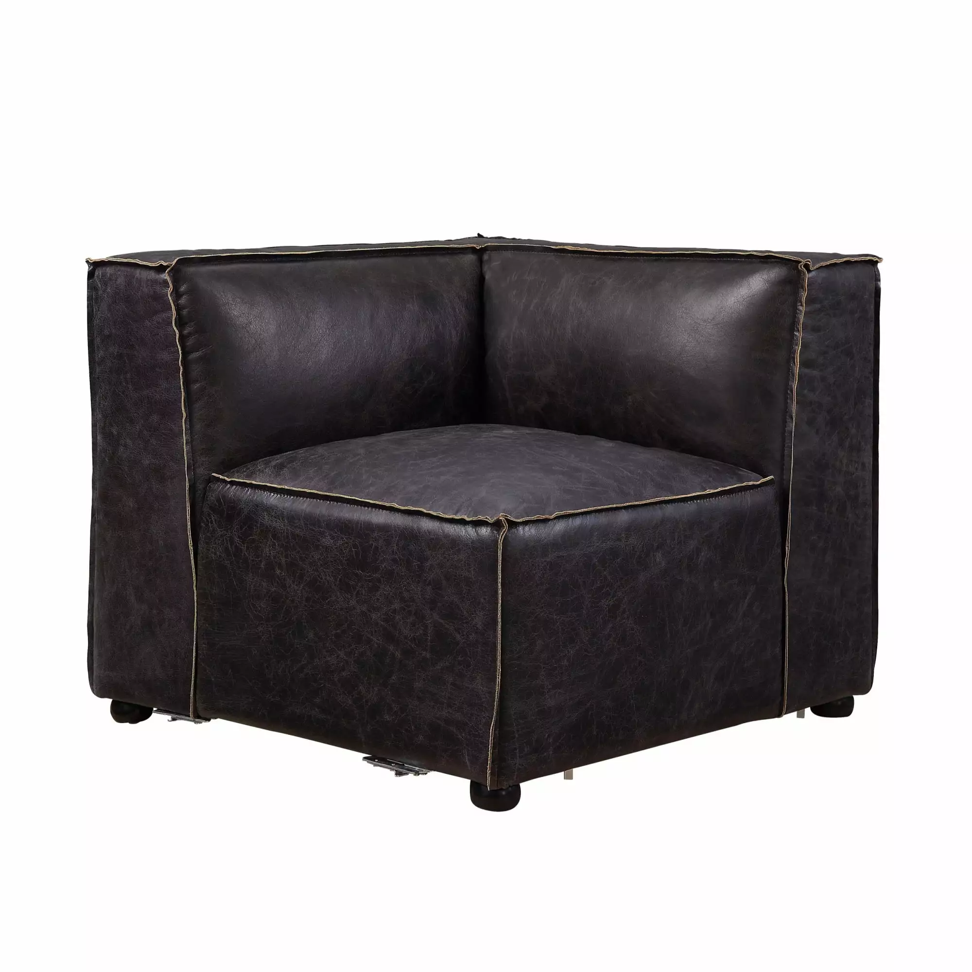 Ergode Modular Wedge Sectional Sofa Antique Slate Top Grain Leather
