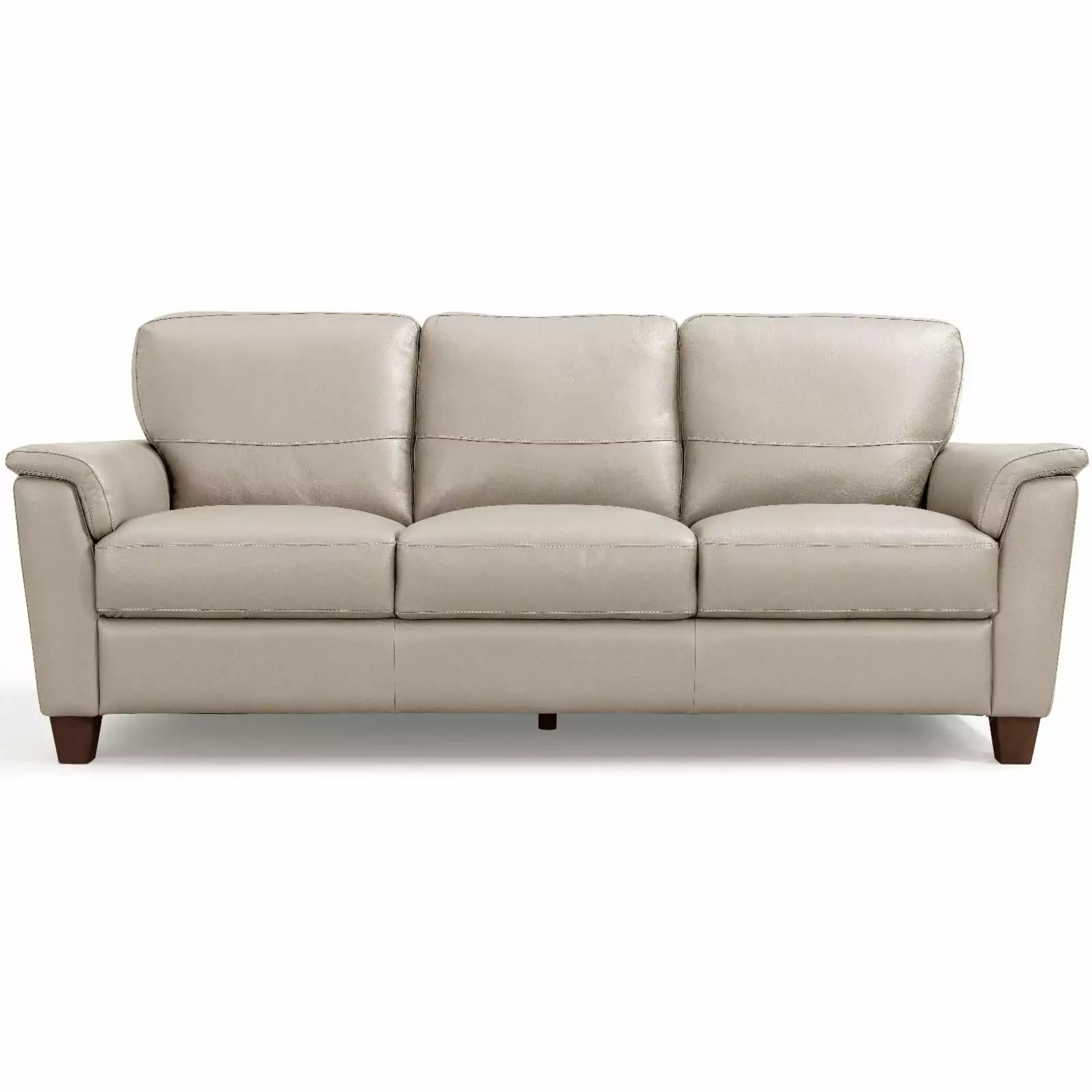 ACME Pacific Palisades Upholstery Pillow Top Arm Sofa Beige Leather Acme Furniture