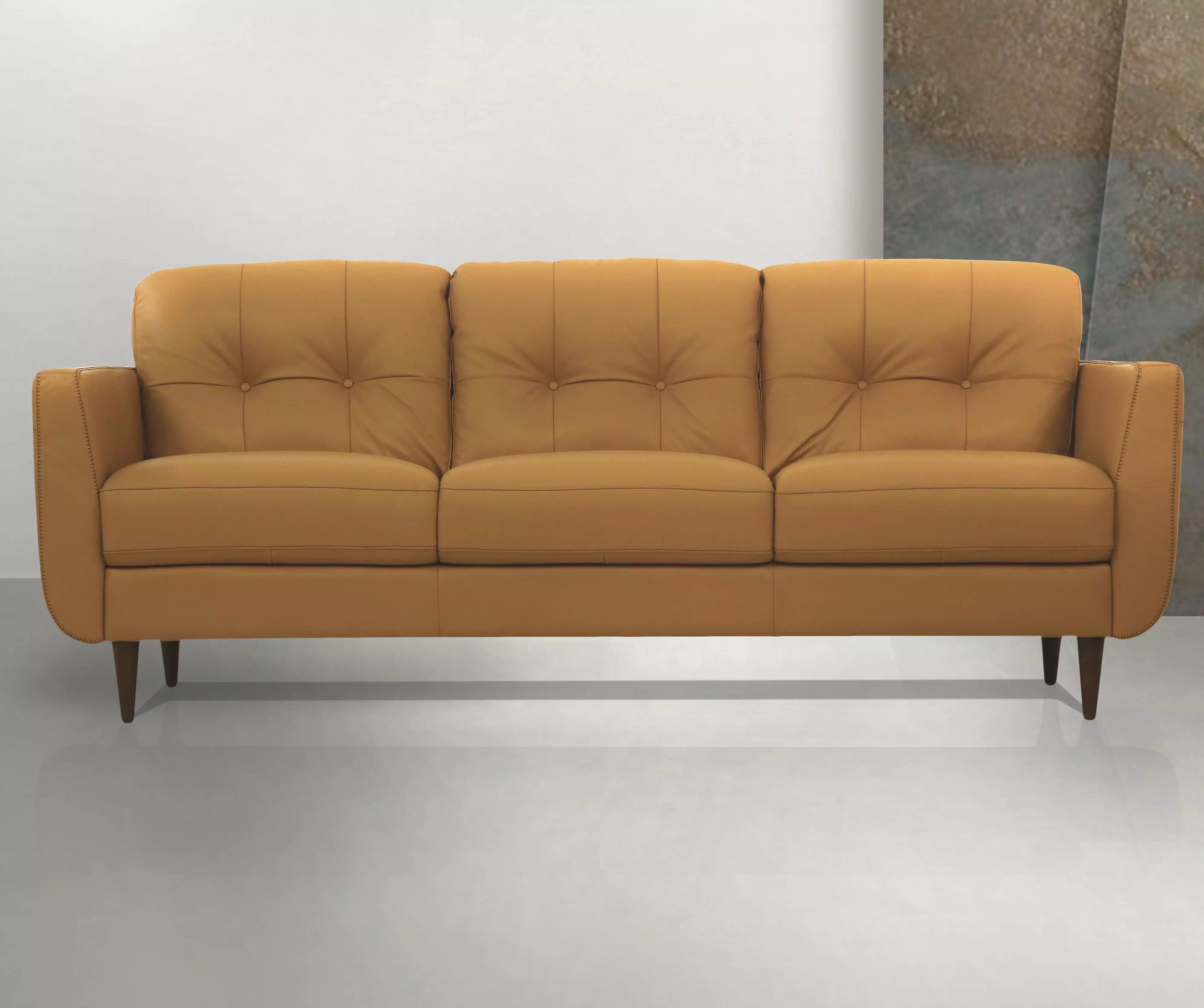 Miekor Furniture Radwan Sofa Camel Leather Living Room Couch