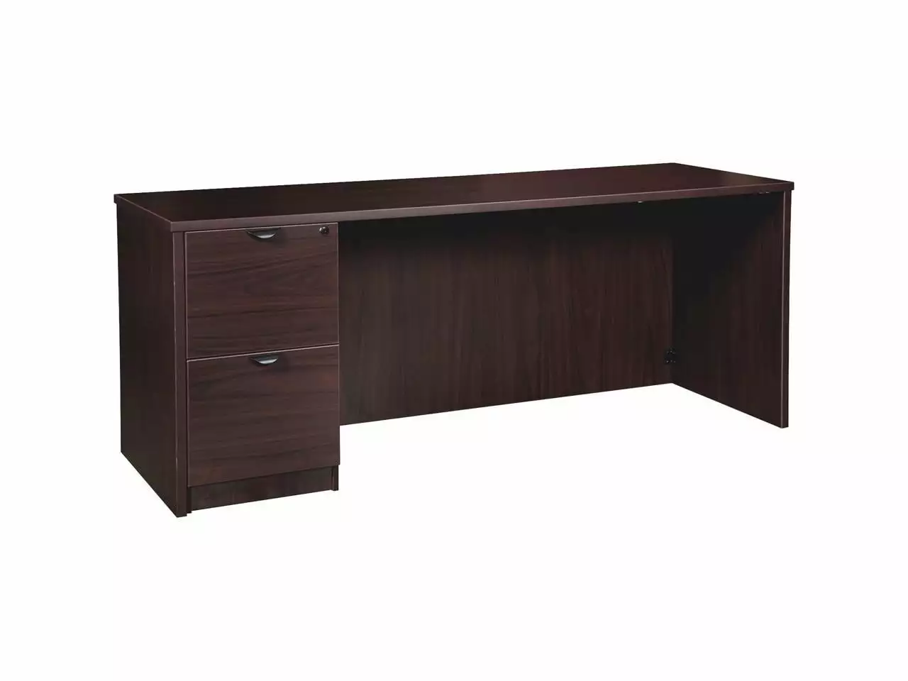Lorell PC2472LES Prominence 2.0 Espresso Laminate Left-Pedestal Credenza 2-Drawer