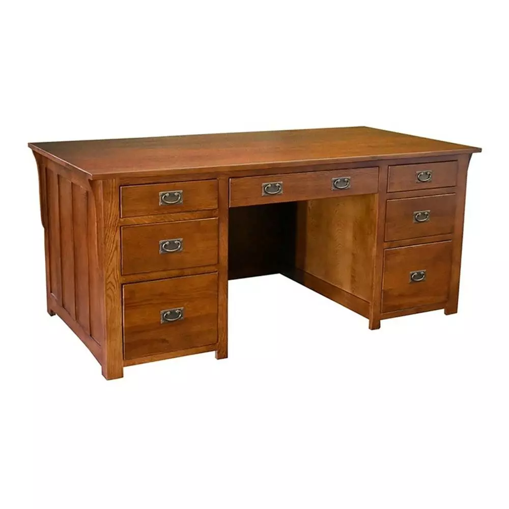 Crafters and Weavers Arts and Crafts Wood Library Desk w/ File Cabinet Cherry - Vintage Writing Desk