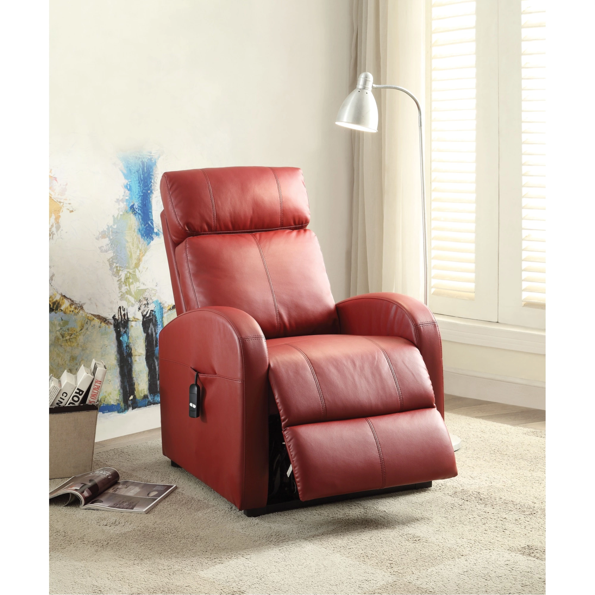 Ergode Power Lift Recliner Red PU - Stylish Living Room Furniture