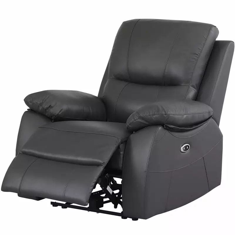 Alexent Leather Armchair Recliner Electric Power Lift Reclining Sofa Gray Living Room