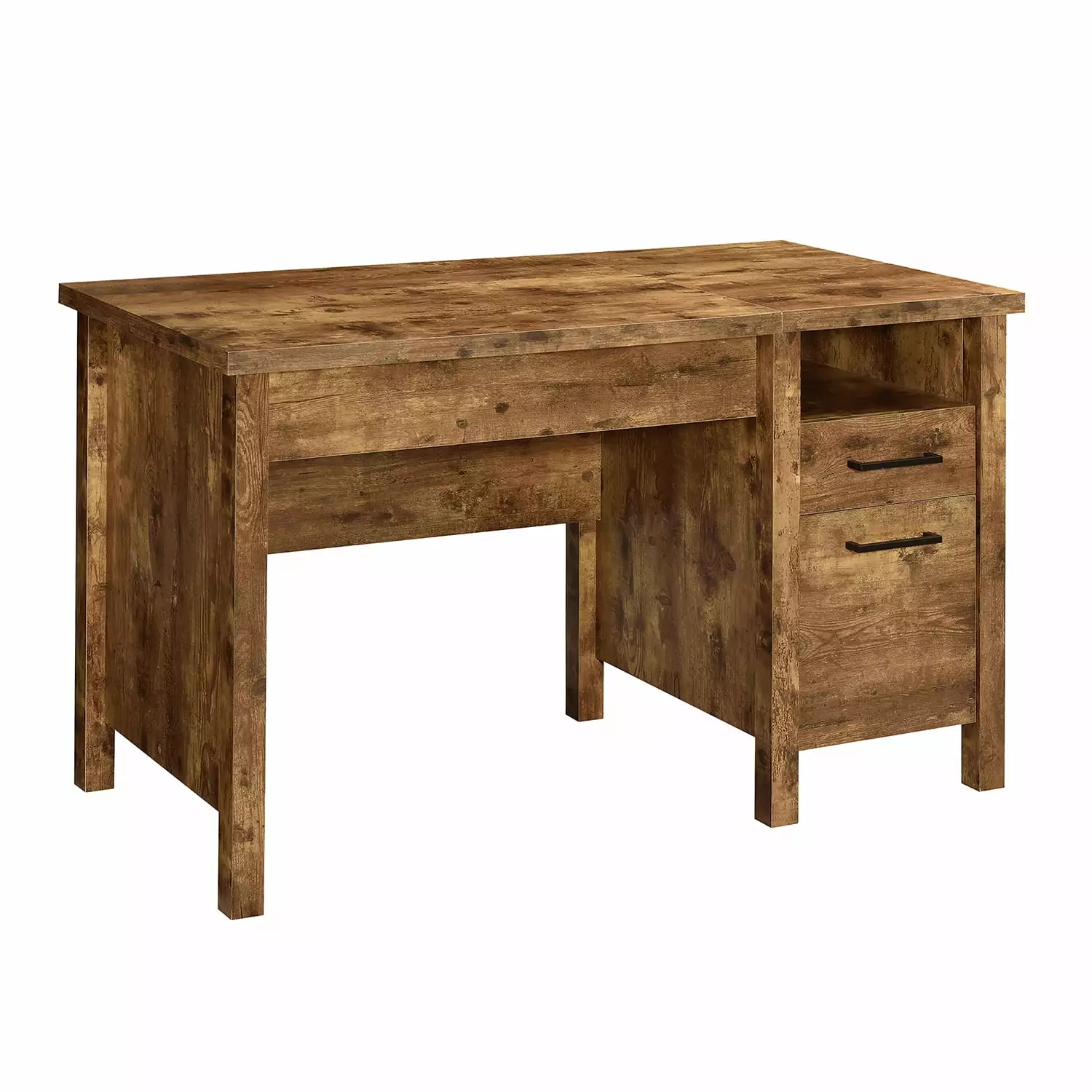 Delwin Lift Top Office Desk File Cabinet Antique Nutmeg Finish Coaster Company