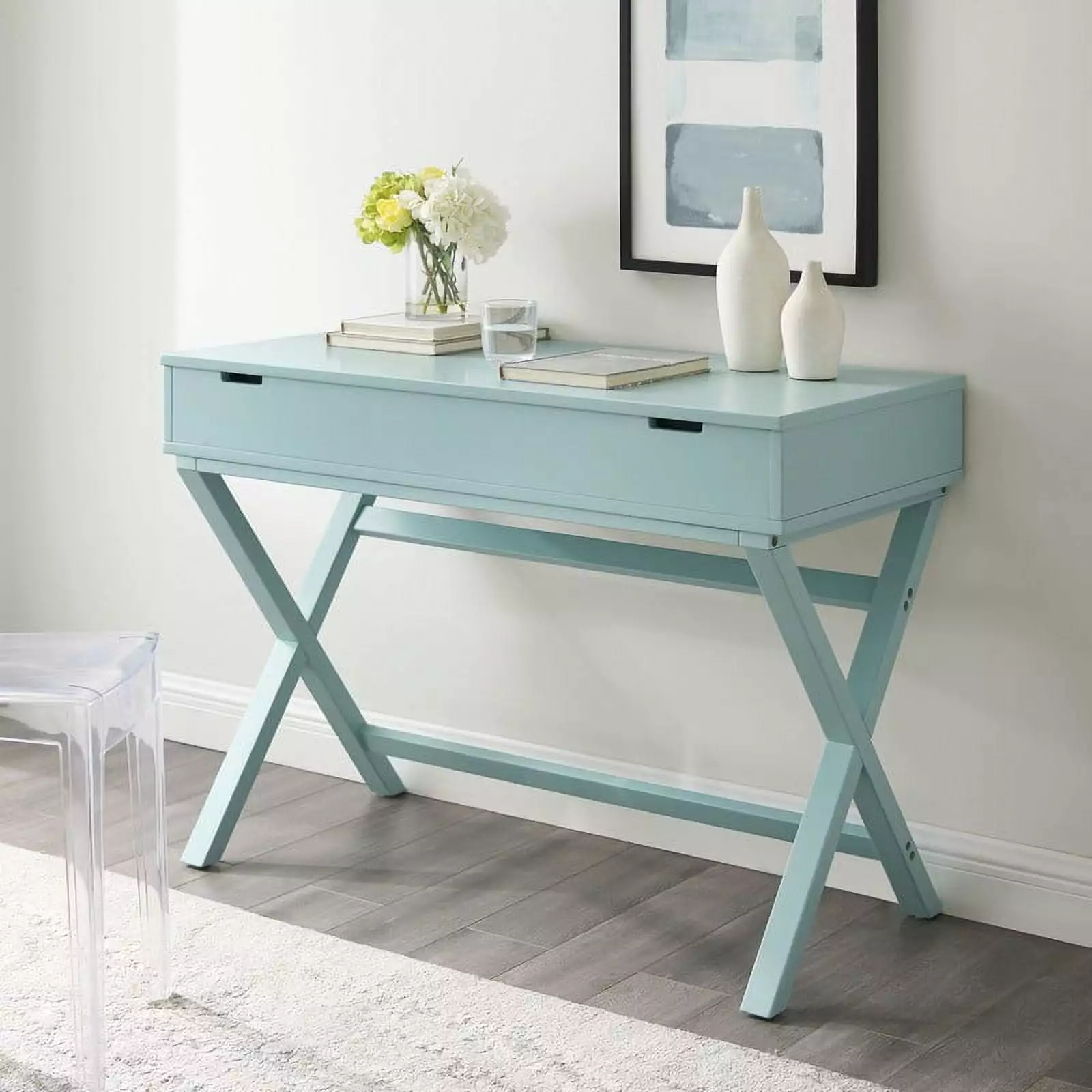 Linon Peggy Lift Top Stand Up Desk Multiple Finishes Adjustable Height Workstation
