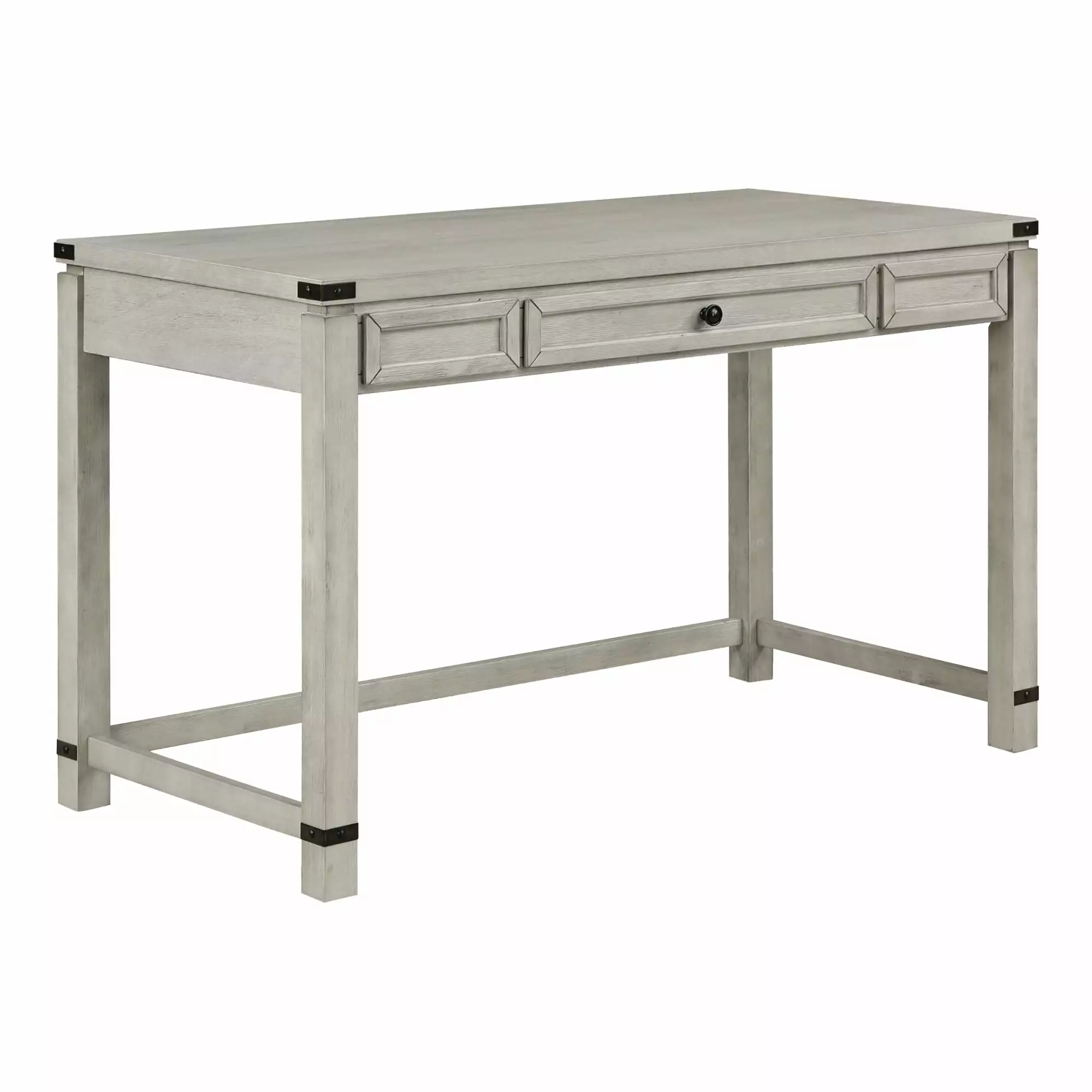 Baton Rouge 48 Sit-to-Stand Lift Wood Desk Champagne Oak Finish Adjustable Workstation OSP Home Furnishings