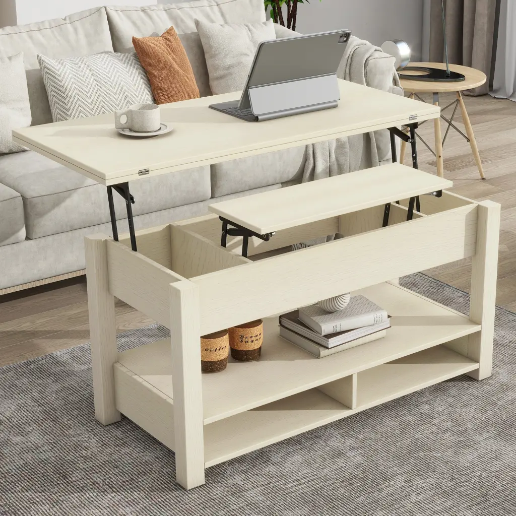Lift Top Coffee Table Multi Functional Coffee Table Open Shelves Living Room rnb
