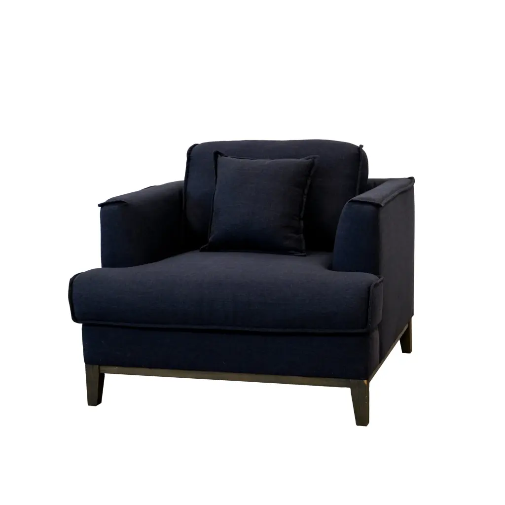 Aspen Navy Linen Chair Wood Frame american homestead furniture