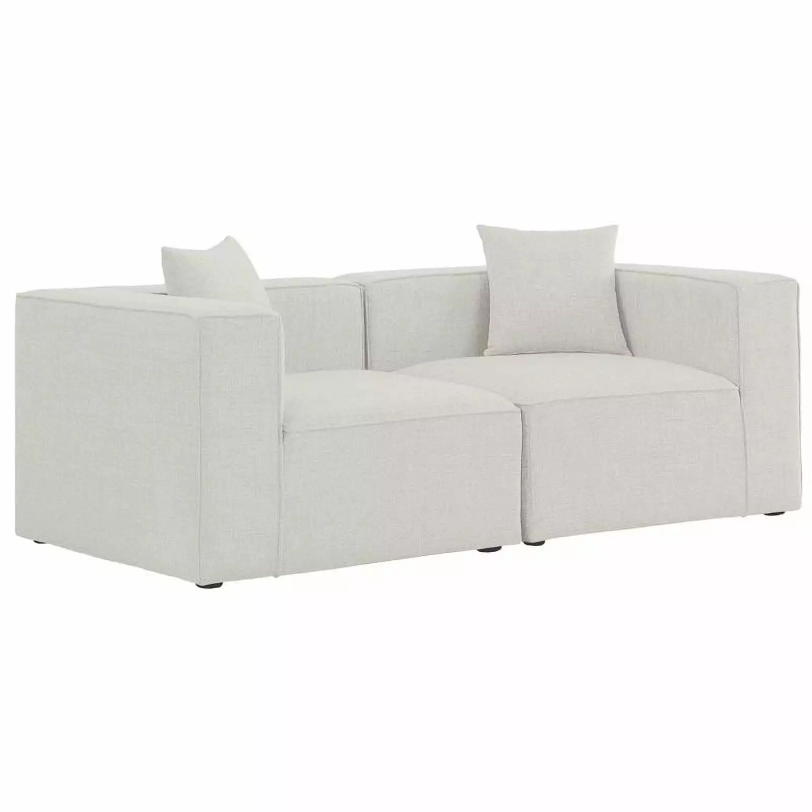 Meridian Furniture Cube Cream Durable Linen Modular Sofa Living Room