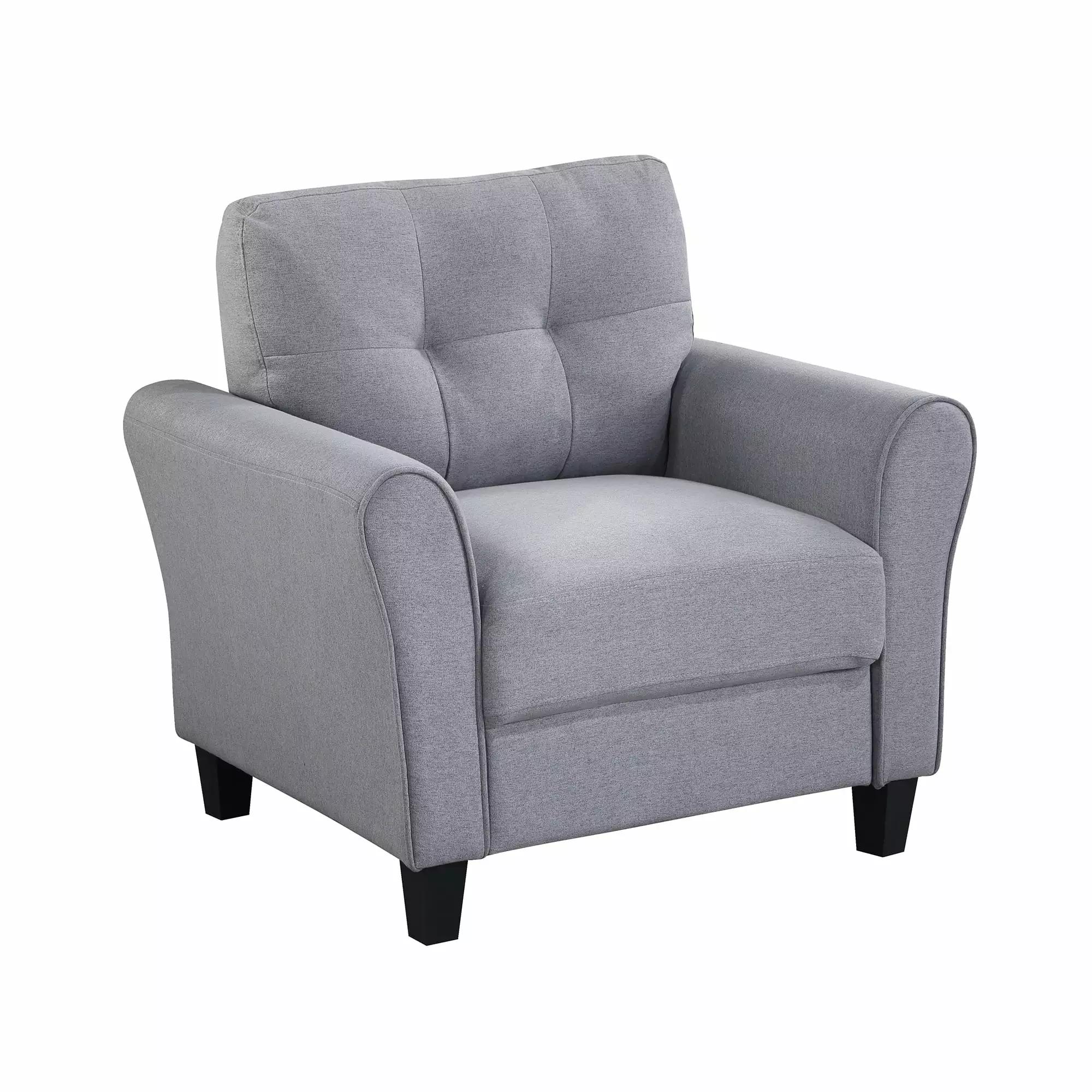 CoSoTower 35 Modern Living Room Armchair - Linen Upholstered Couch Home or Office - Light Grey-Blue