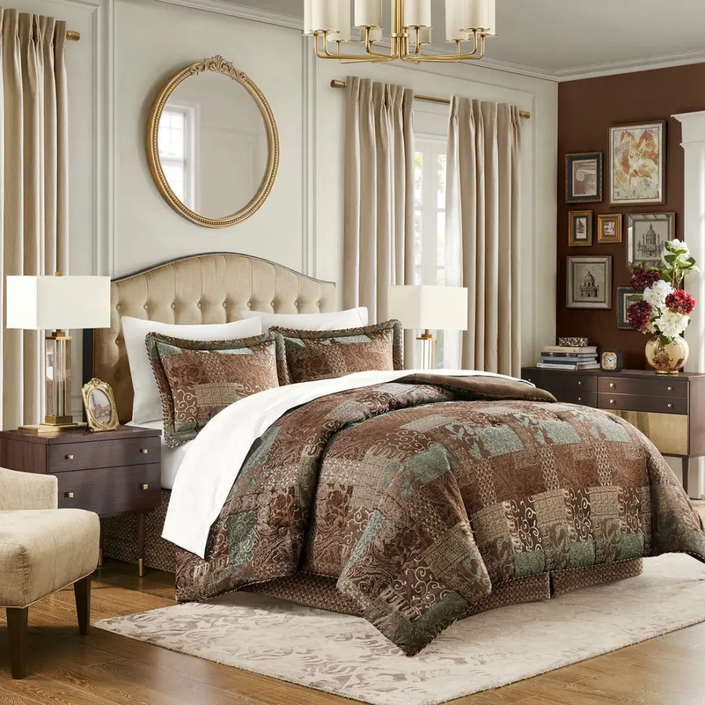 4 Piece Brown Easeer Set Brown Polyester Living Room Furniture jla