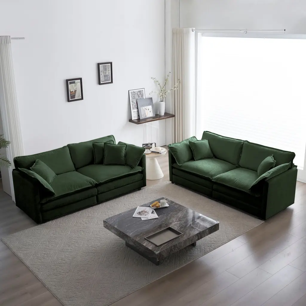 2 Piece Living Room Set Upholstered Loveseat and Couch Home Comfort ui furniture