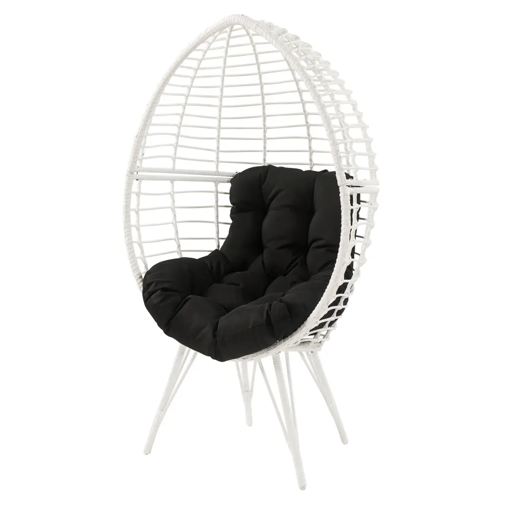 Black And White Patio Chair Removable Cushion Yes Lounge Outdoor Furniture furniture max